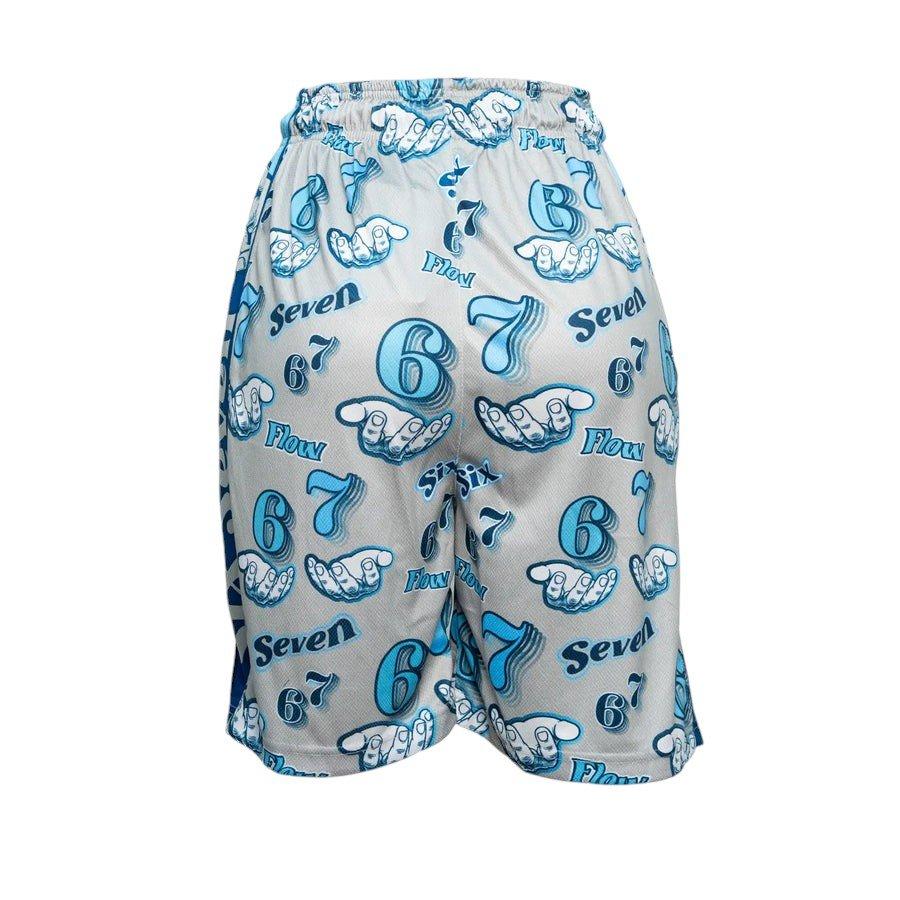 Flow Society Big Boys' 7" 6 7 Meme Handshake Shorts - Light Grey - LIGHT GREY