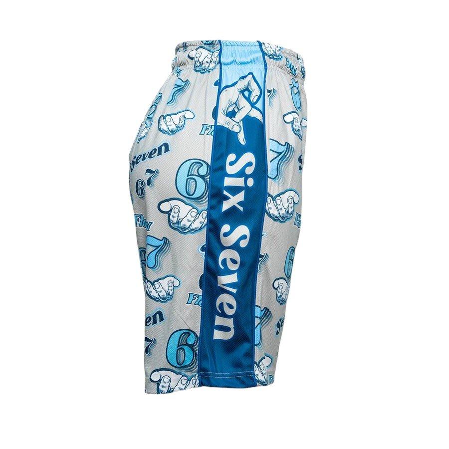 Flow Society Big Boys' 7" 6 7 Meme Handshake Shorts - Light Grey - LIGHT GREY