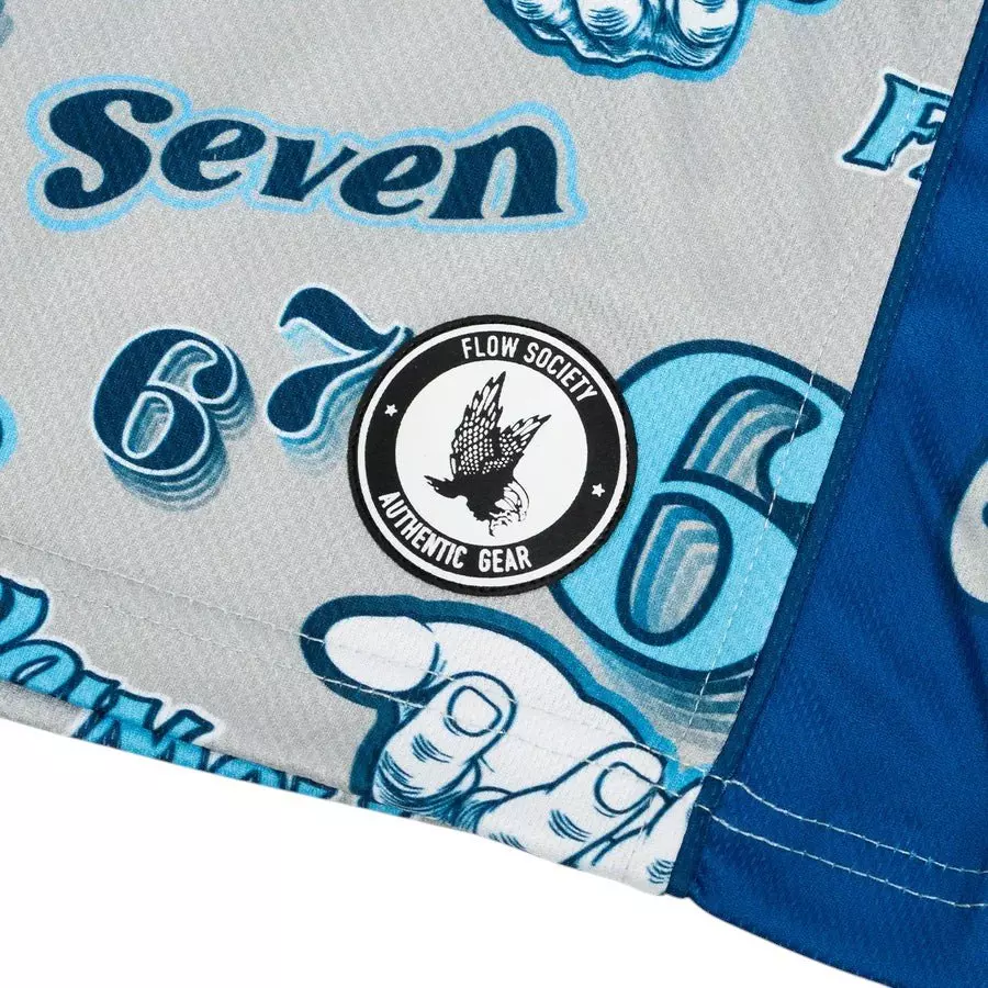 Flow Society Big Boys' 7" 6 7 Meme Handshake Shorts - Light Grey - LIGHT GREY