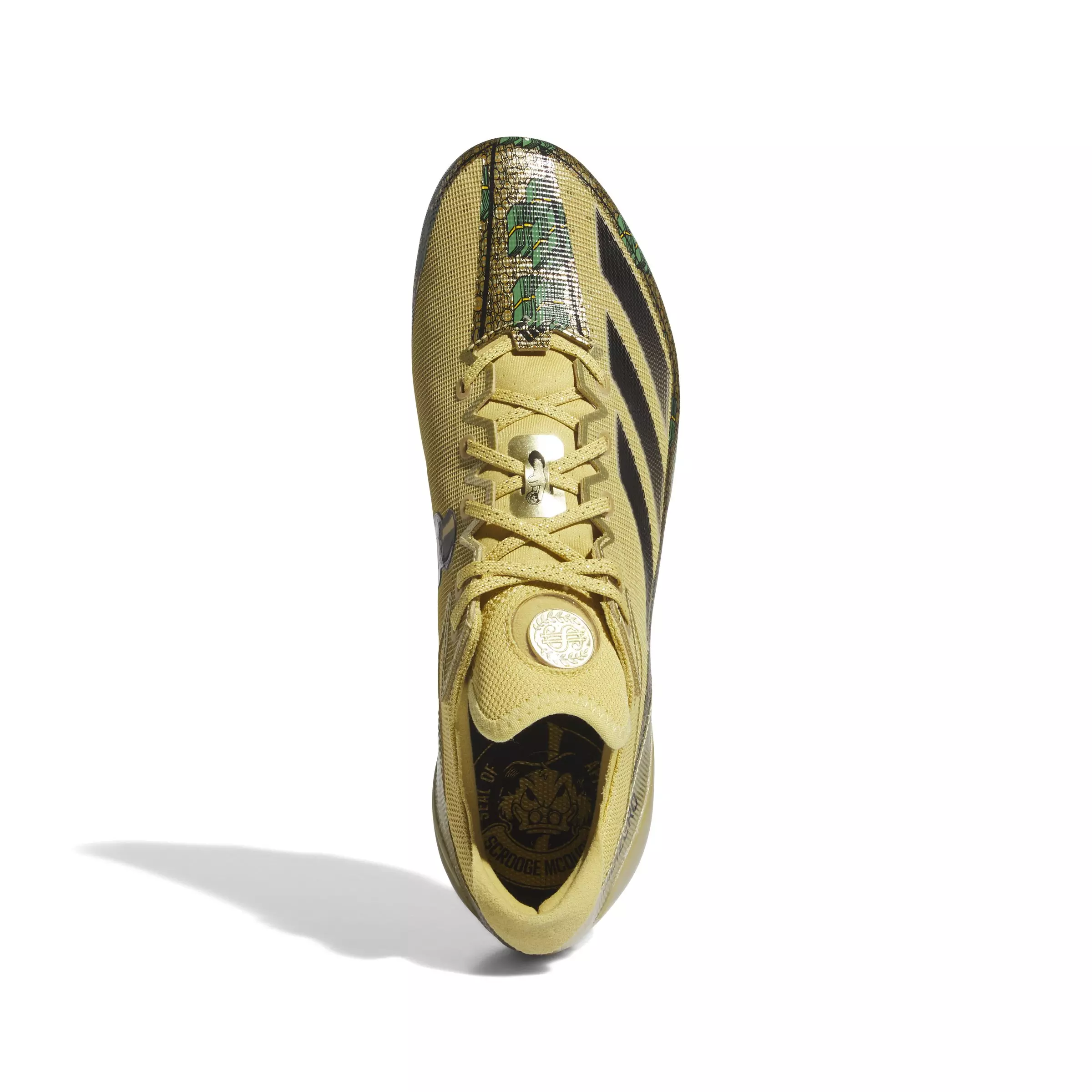 adidas Adizero Electric Scrooge McDuck "Gold Metallic/Black/Preloved Green" Men's Football Cleat - GOLD/BLACK/GREEN