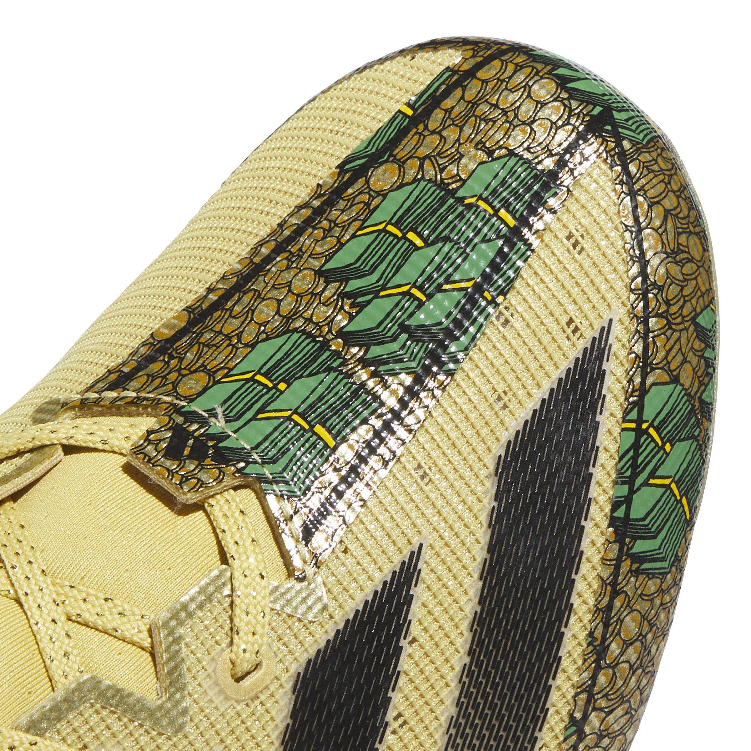 adidas Adizero Electric Scrooge McDuck "Gold Metallic/Black/Preloved Green" Men's Football Cleat - GOLD/BLACK/GREEN Thumbnail View 7