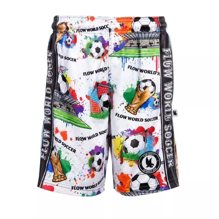Flow Society Big Boys' 7" Flow World Soccer Shorts - White - WHITE
