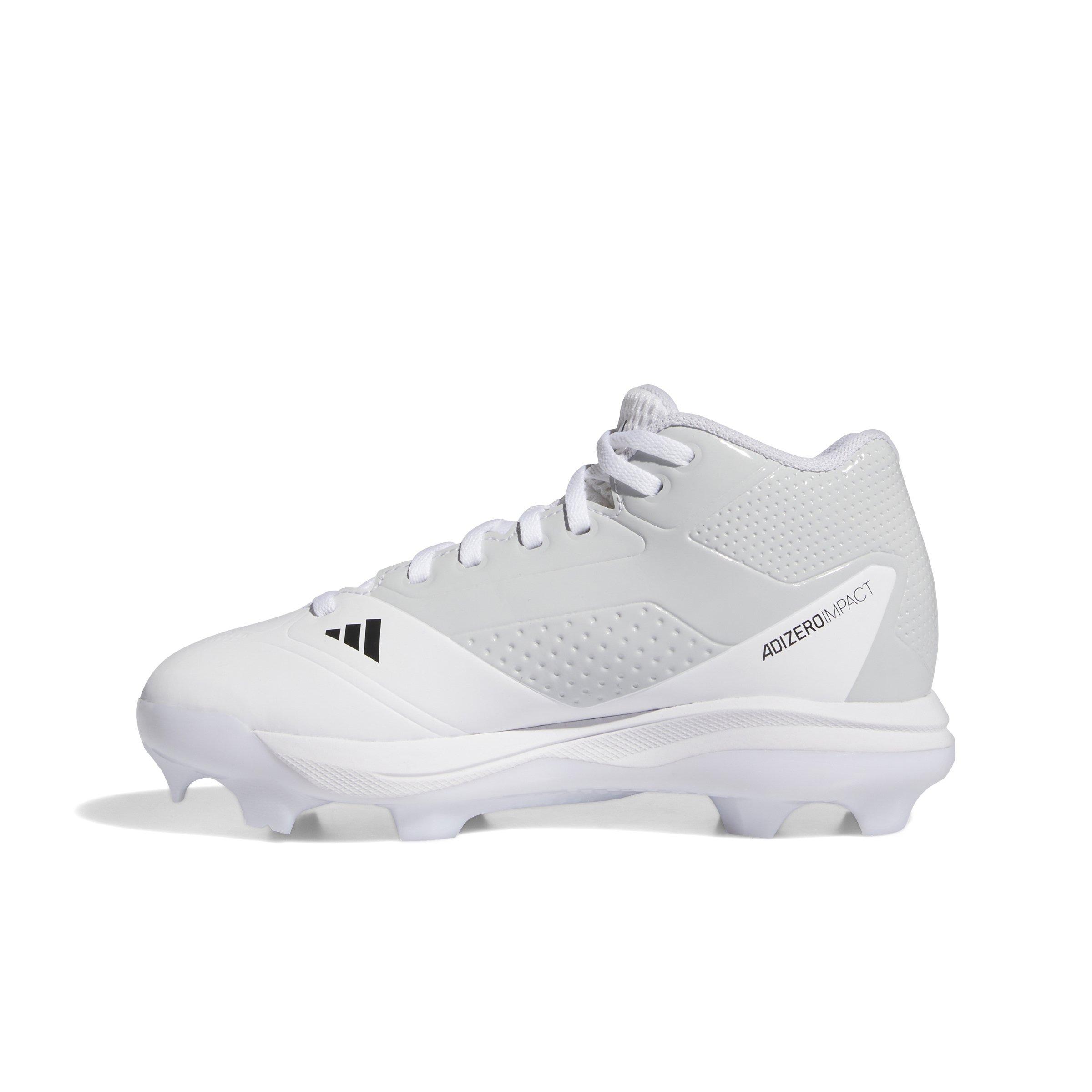 adidas Adizero Impact TPU "Cloud White/Core Black/Team Light Grey" Grade School Boys' Baseball Cleat - WHITE/BLACK/LT GREY Thumbnail View 2
