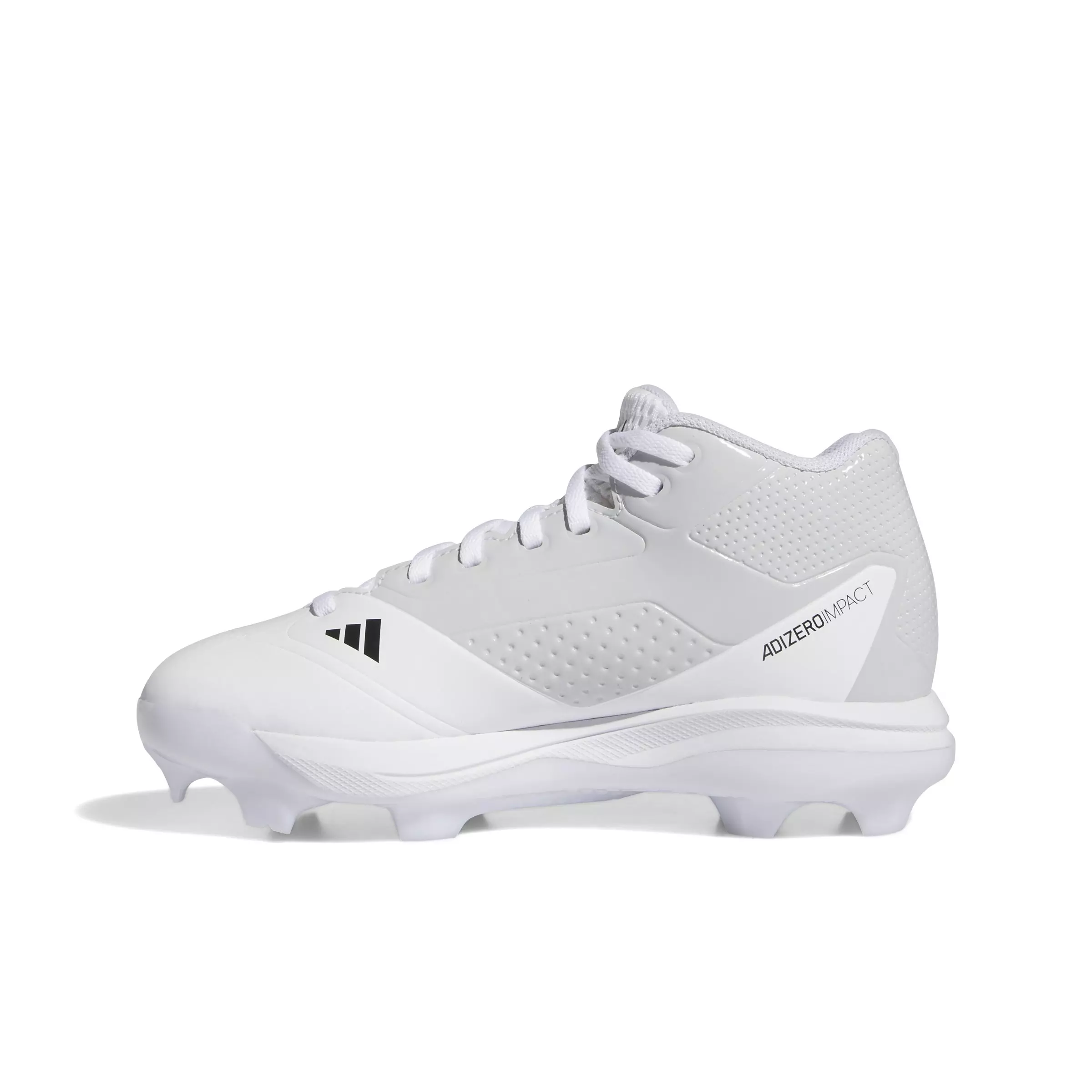 adidas Adizero Impact TPU "Cloud White/Core Black/Team Light Grey" Grade School Boys' Baseball Cleat - WHITE/BLACK/LT GREY