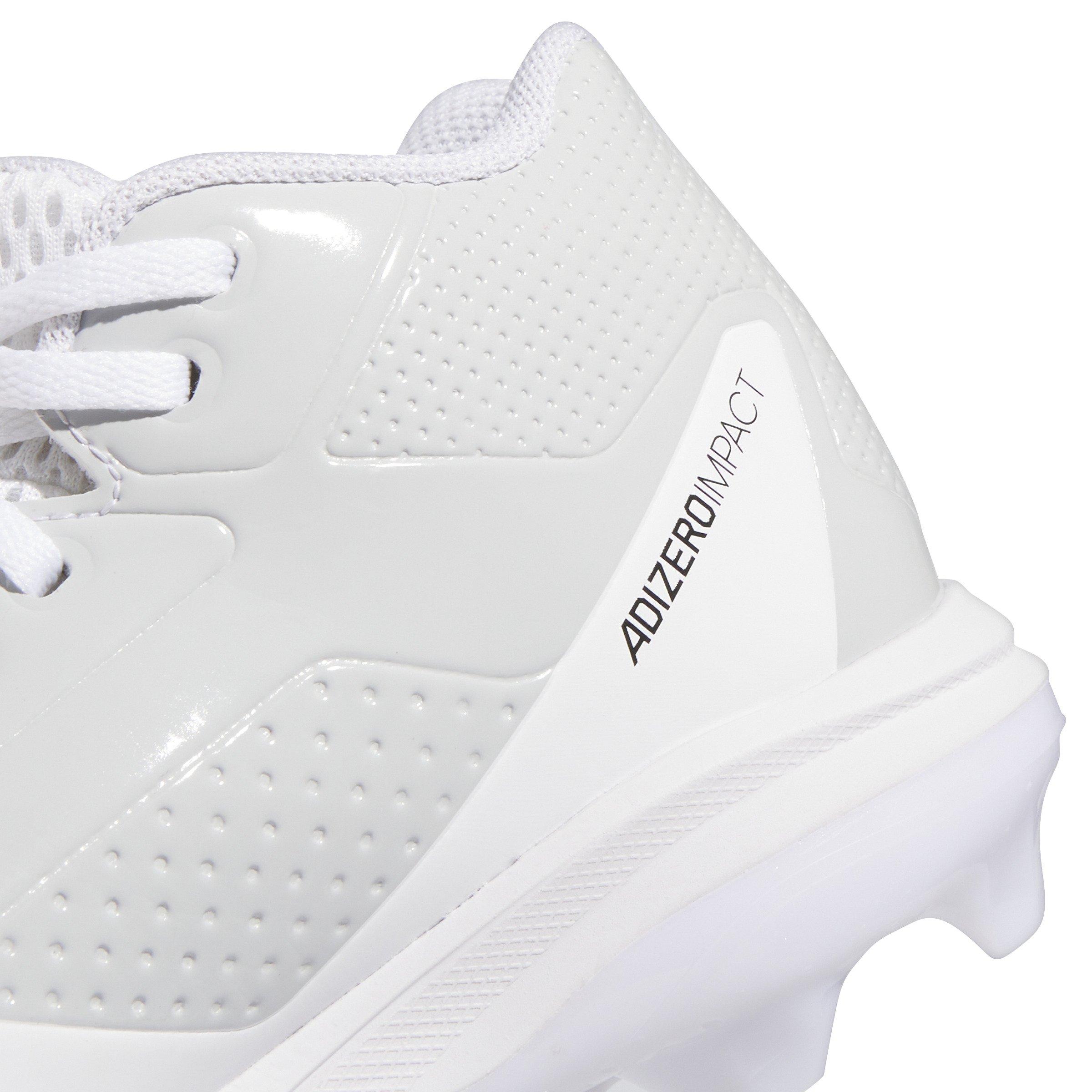 adidas Adizero Impact TPU "Cloud White/Core Black/Team Light Grey" Grade School Boys' Baseball Cleat - WHITE/BLACK/LT GREY Thumbnail View 7