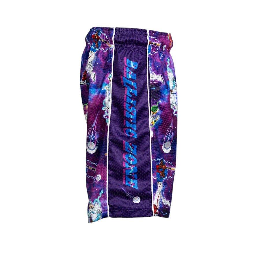 Flow Society Big Boys' 7" Baseball Lightning Shorts - Purple - PURPLE