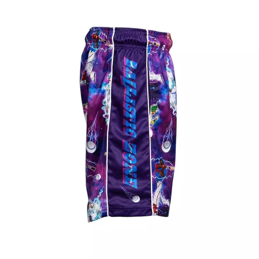 Flow Society Big Boys' 7" Baseball Lightning Shorts - Purple - PURPLE