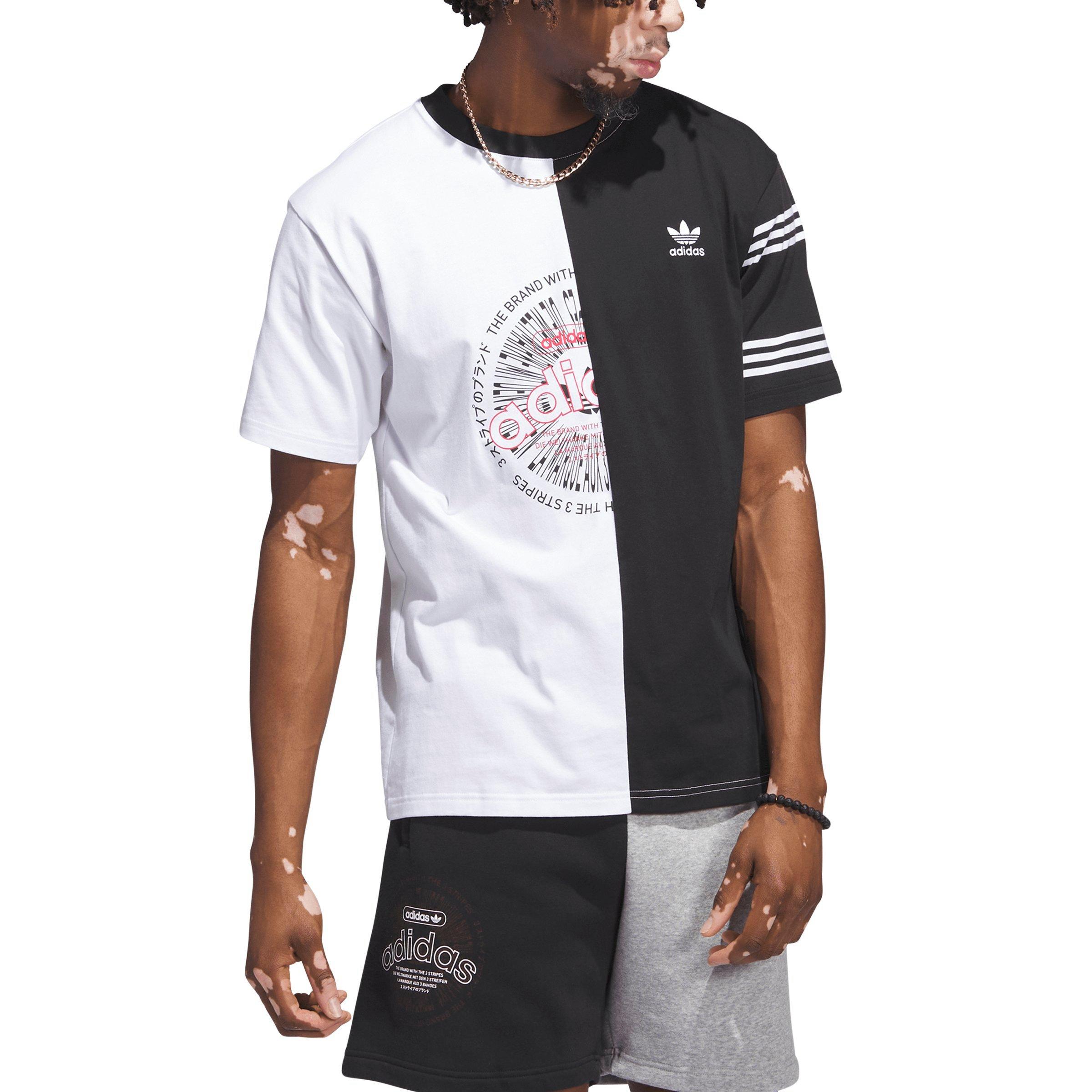 Originals | City Hibbett Split Men\'s​ Tee-White/Black - Gear adidas Half