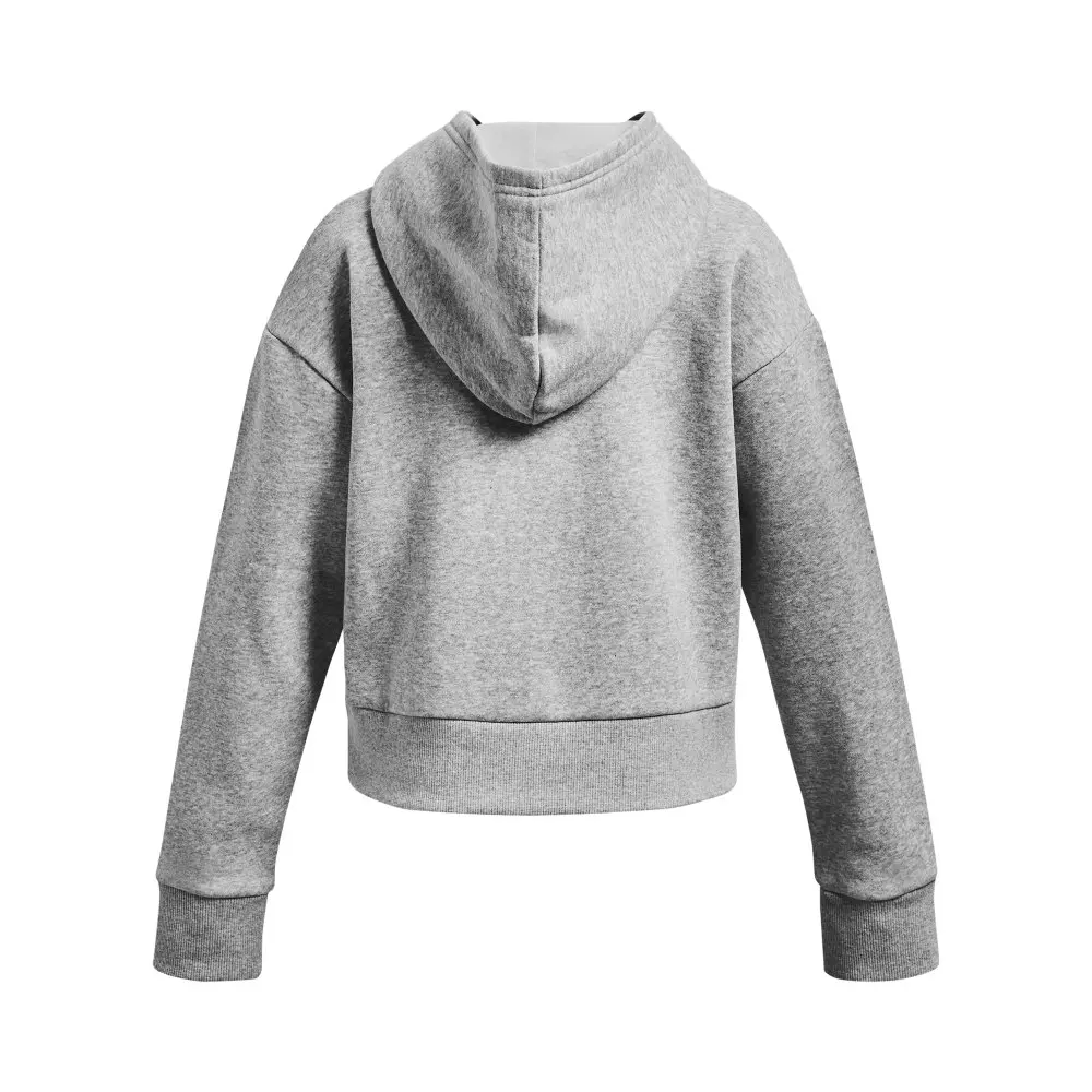 Under Armour Big Girls' Rival Fleece Cropped Hoodie - Grey - GREY