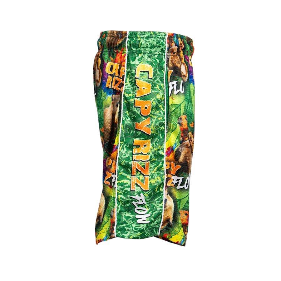 Flow Society Big Boys' 7" Capybaras Capy Rizz Flow Shorts - Green - GREEN