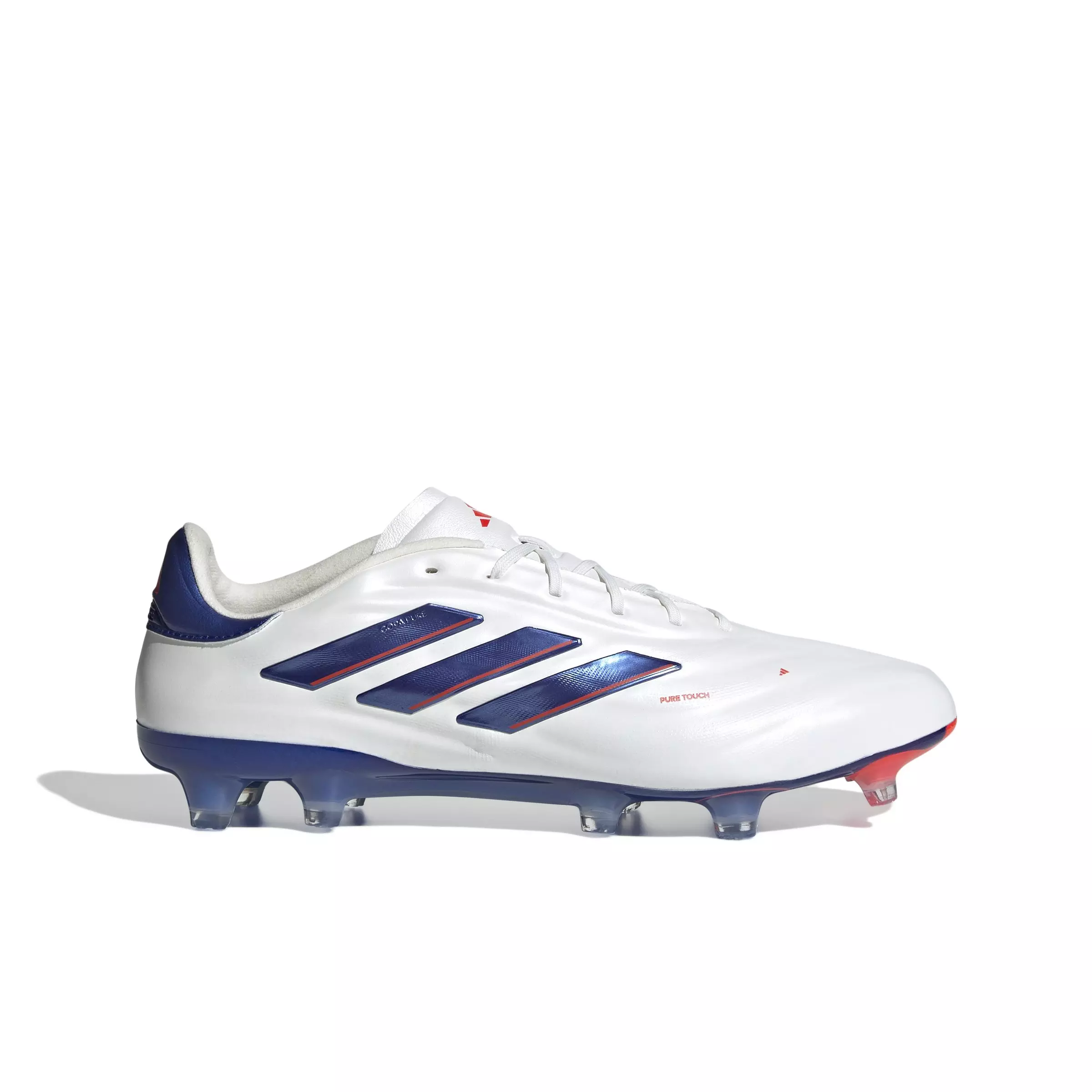 adidas Copa Pure 2 Elite Firm Ground "Cloud White/Lucid Blue/Solar Red" Men's Soccer Cleat - WHITE/BLUE/RED
