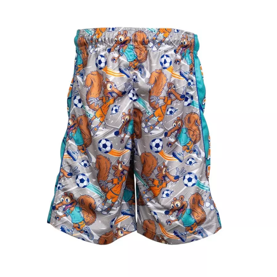 Flow Society Big Boys' 7" Soccer Squirrel Shorts - Grey/Teal - GREY/TEAL