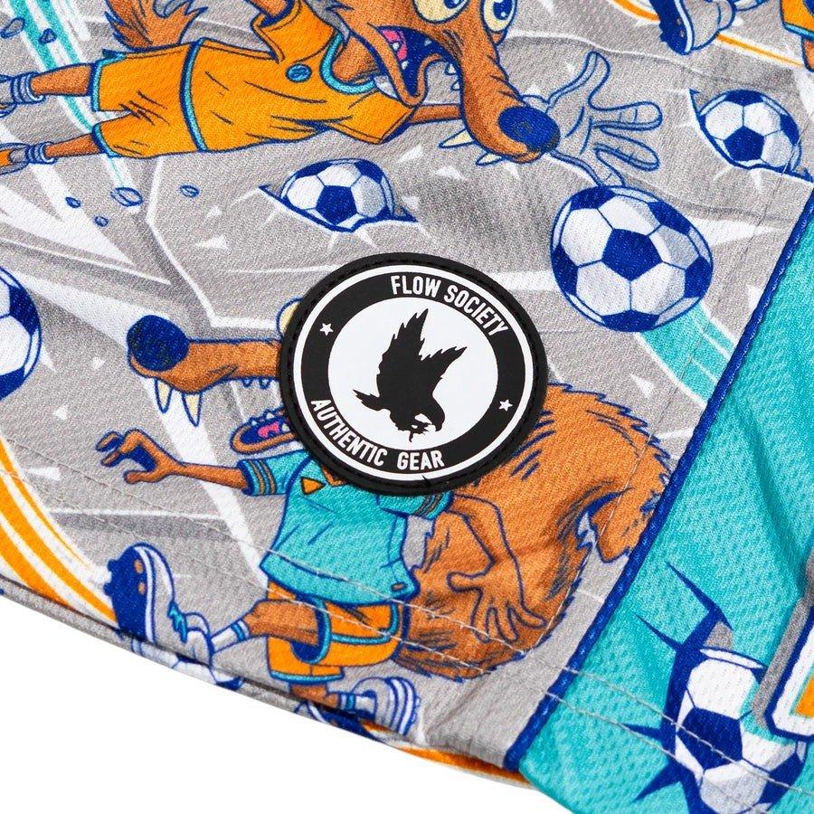 Flow Society Big Boys' 7" Soccer Squirrel Shorts - Grey/Teal - GREY/TEAL