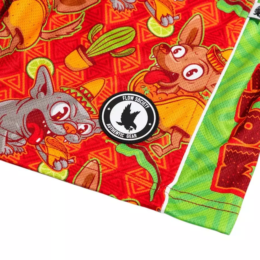 Flow Society Big Boys' 7" Viva La Flow Taco Dog Shorts - Red - RED