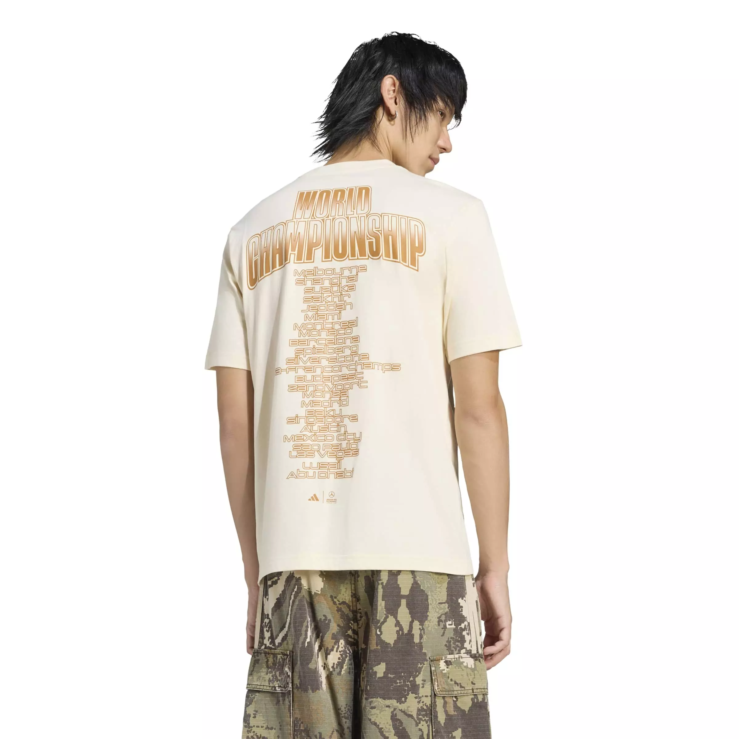 adidas Mercedes AMG Petronas Formula 1 Team Austin Men's Tee - BEIGE