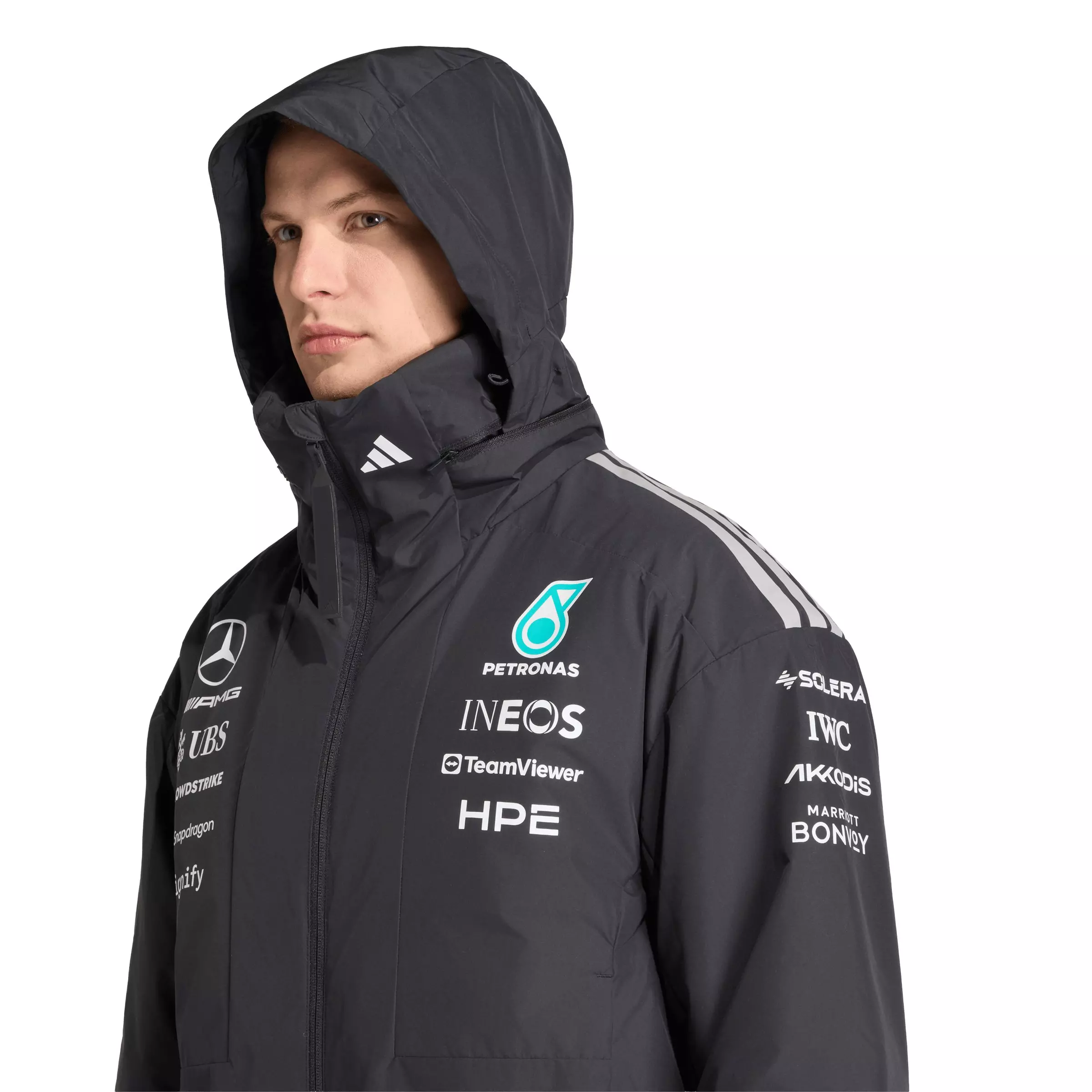 adidas Men's Mercedes AMG Petronas Formula 1 Team Engineers Jacket - Black - BLACK