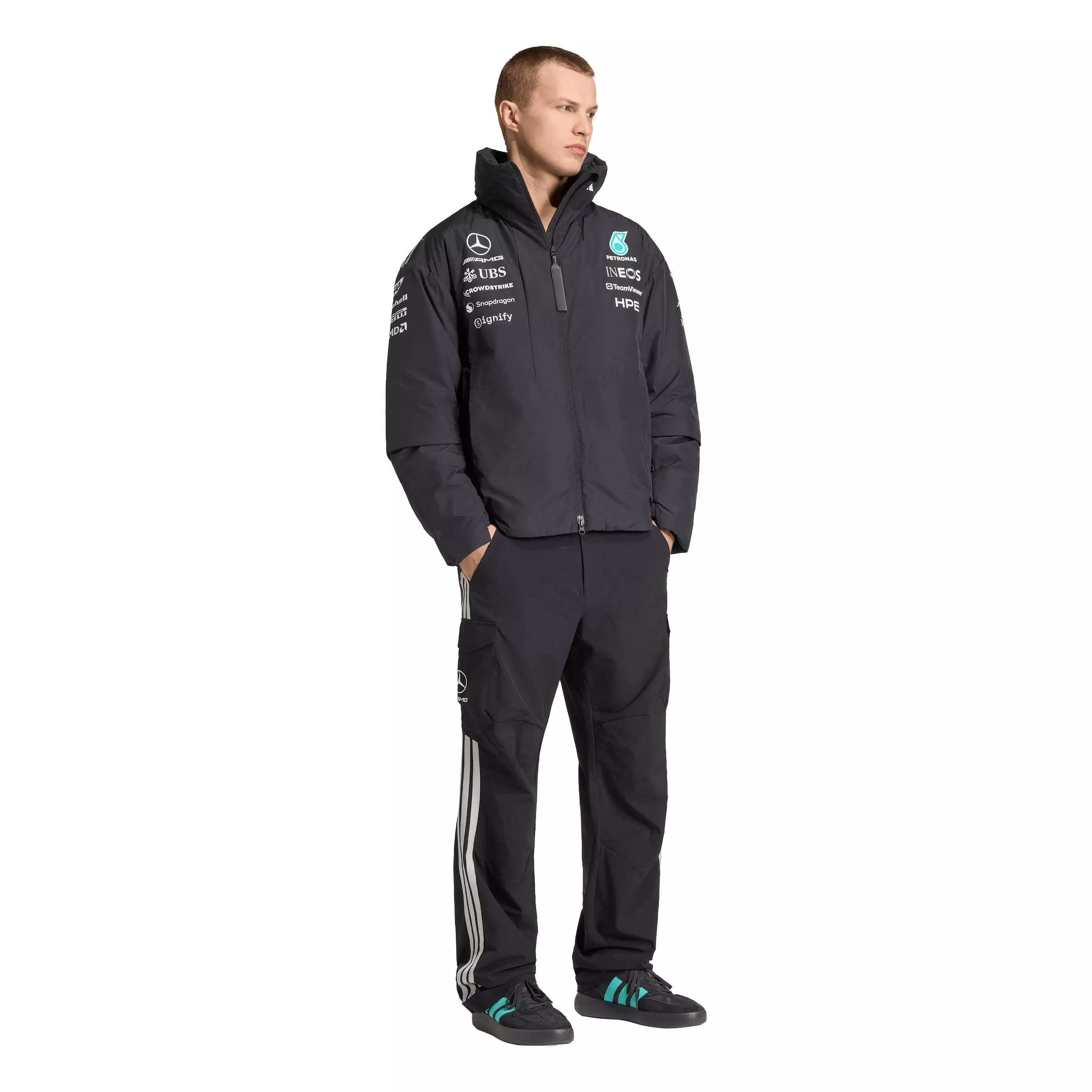 adidas Men's Mercedes AMG Petronas Formula 1 Team Engineers Jacket - Black - BLACK