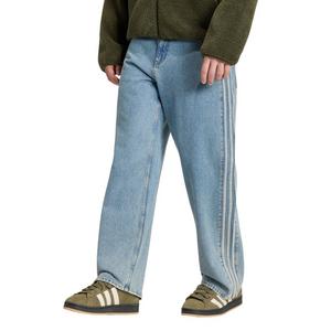 adidas Originals Men's Adicolor Firebird Mid-Rise Straight Leg Blue Wash Denim Jeans - BLUE