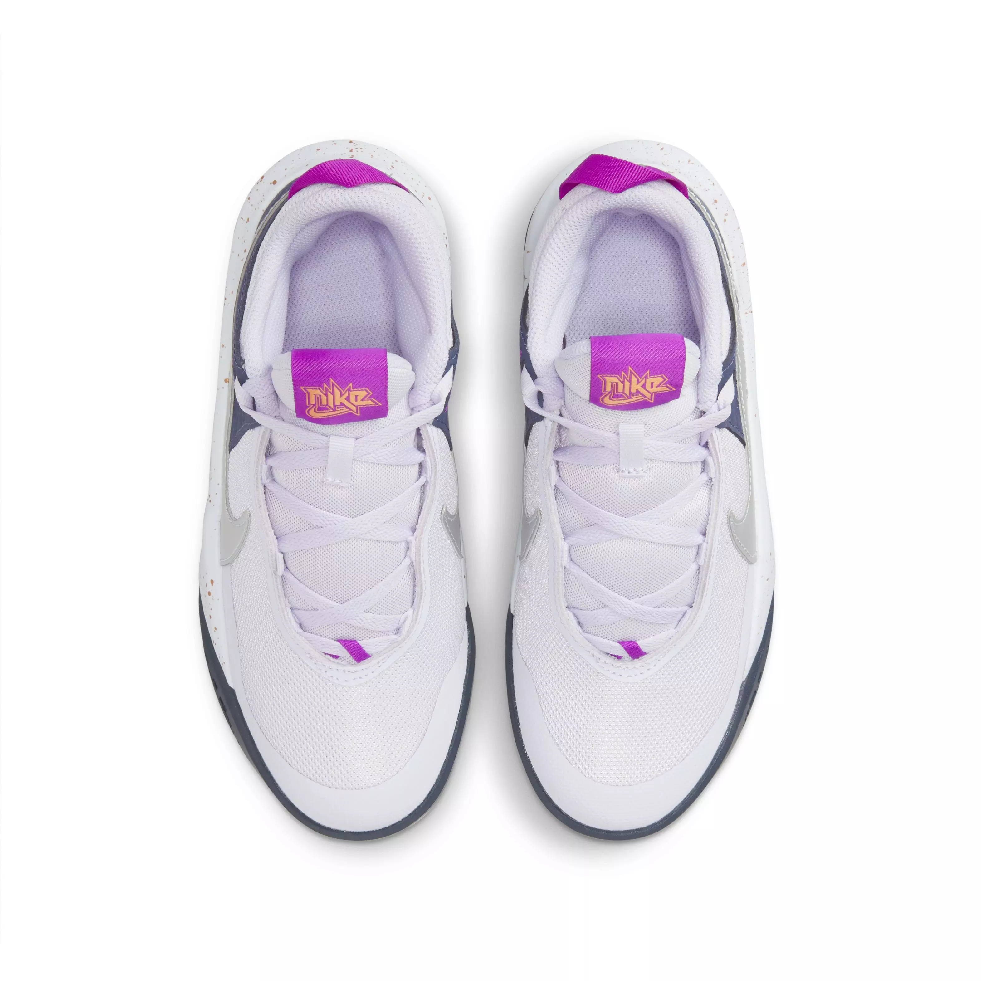 Nike Team Hustle D 10 SE "Barely Grape/Metallic Silver" Grade School Boys' Basketball Shoe - GRAPE/SILVER