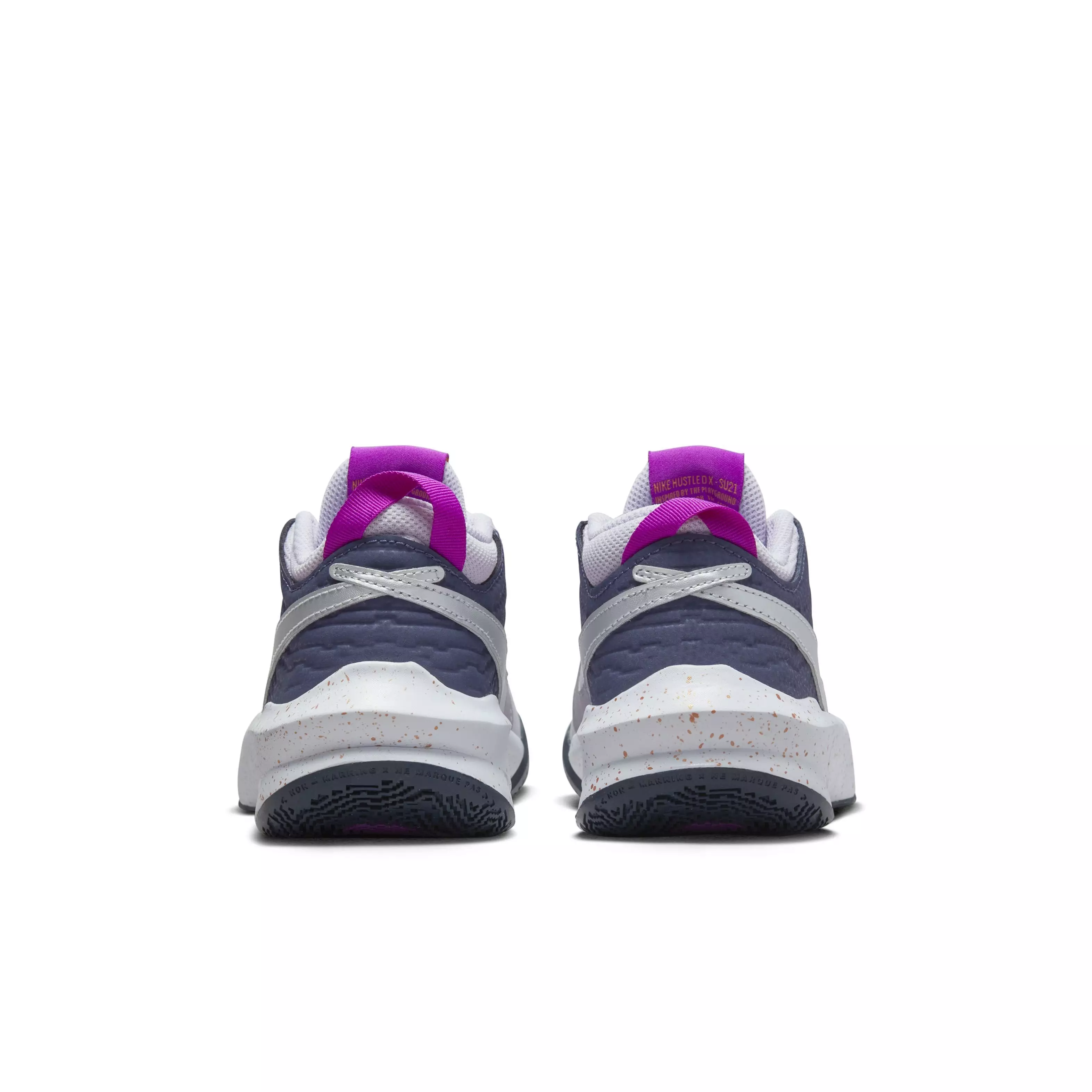 Nike Team Hustle D 10 SE "Barely Grape/Metallic Silver" Grade School Boys' Basketball Shoe - GRAPE/SILVER