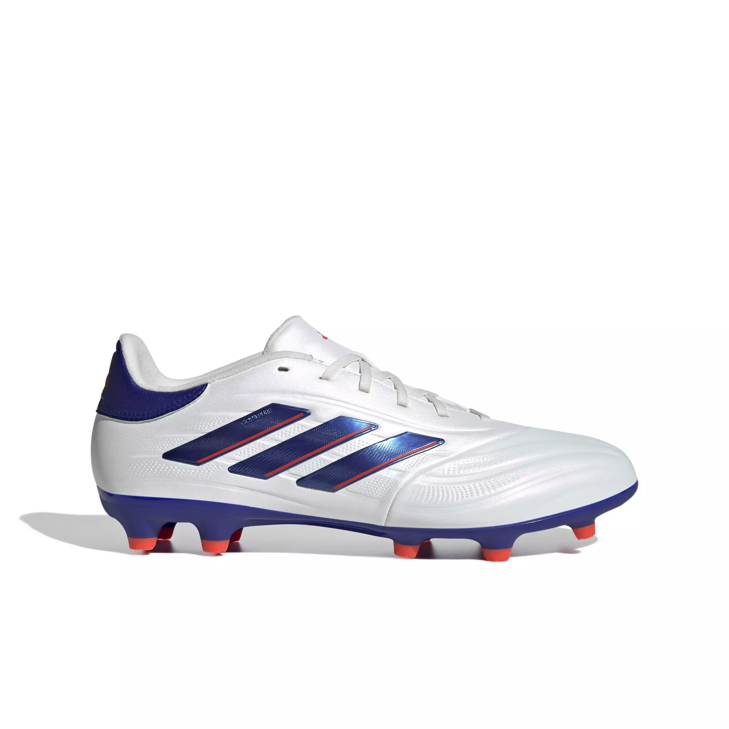 adidas Copa Pure 2 League Firm Ground "Cloud White/Lucid Blue/Red" Grade School Kids' Soccer Cleat - WHITE/BLUE/RED