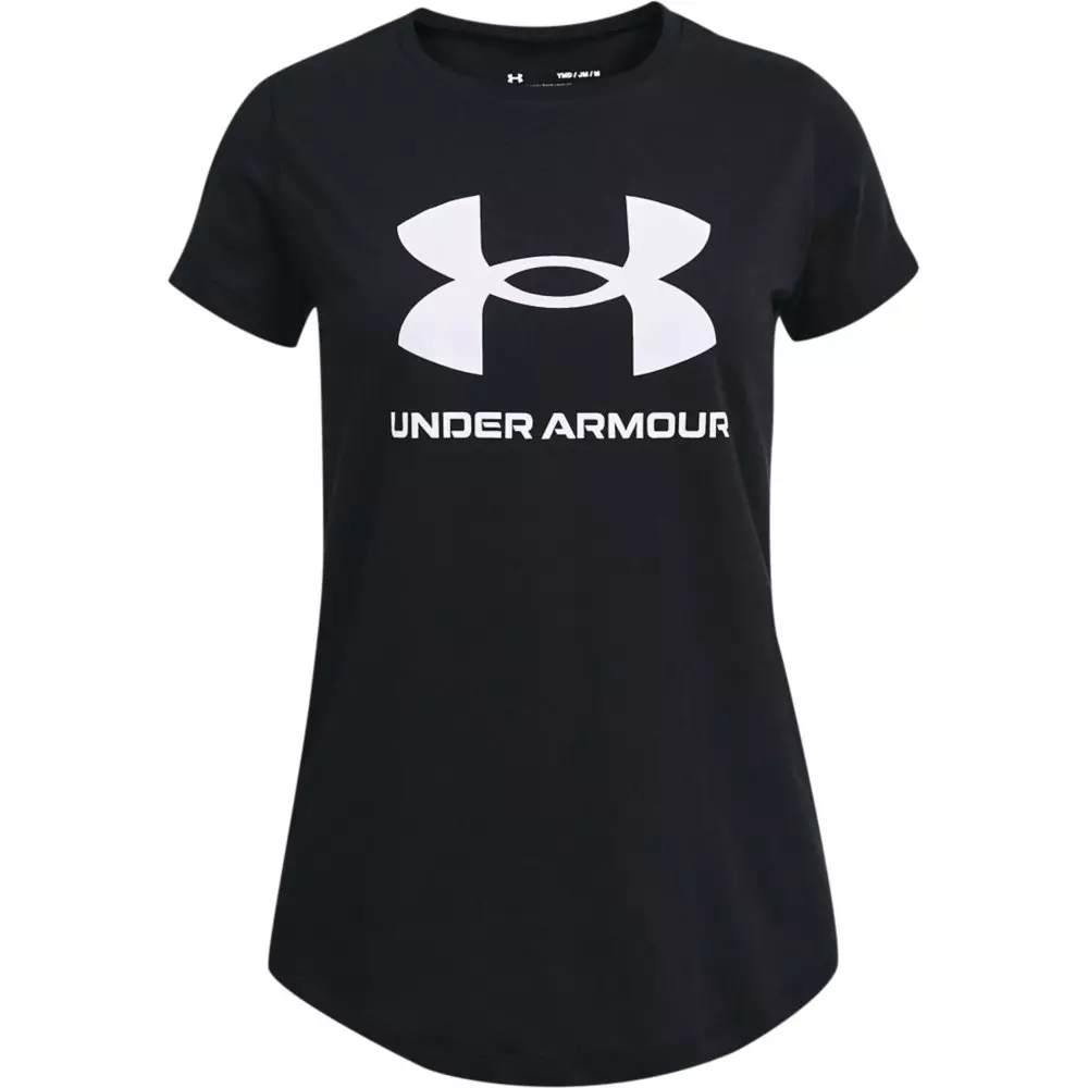 Under Armour Big Girls' Sportstyle Graphic Short Sleeve Tee - Black - BLACK