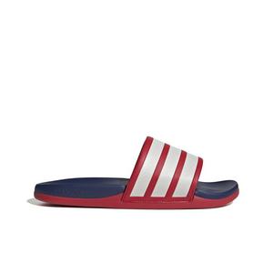 adidas Adilette Comfort 2.0 "Better Scarlet/Crystal White/Dark Blue" Men's Slide - SCARLET/WHITE/DK BLUE
