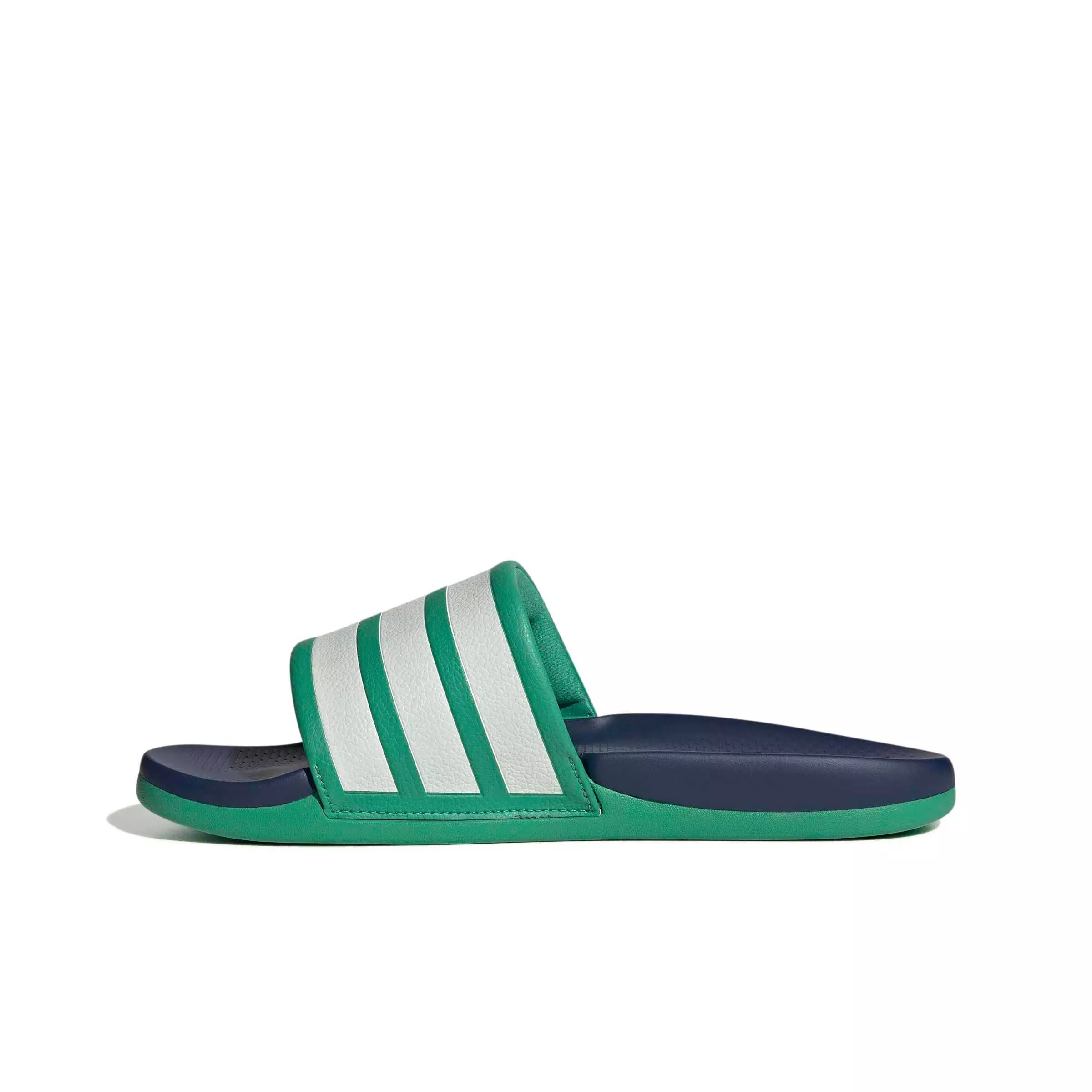 adidas Adilette Comfort 2.0 "Semi Court Green/Core White/Dark Blue" Men's Slide - GREEN/WHITE/DK BLUE