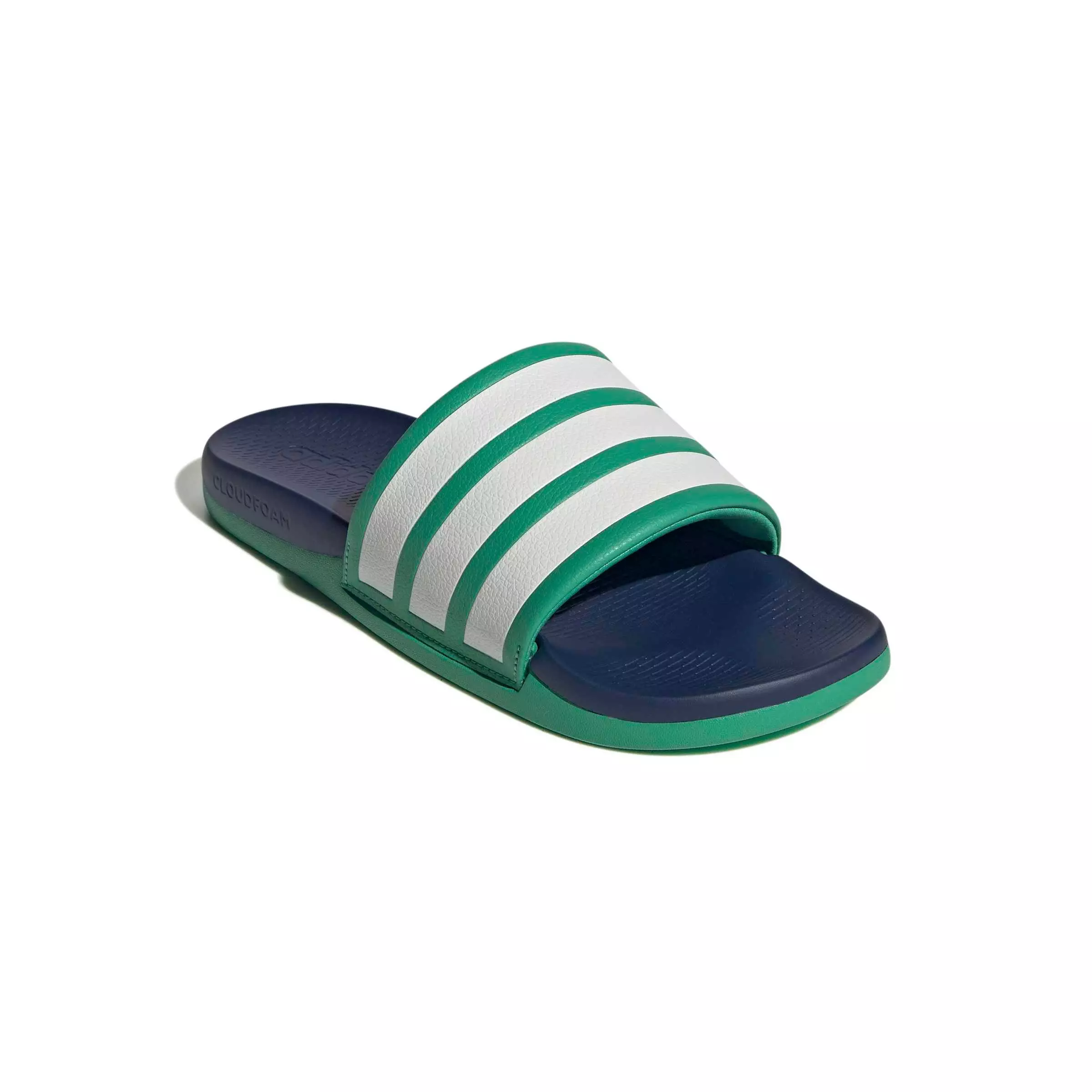 adidas Adilette Comfort 2.0 "Semi Court Green/Core White/Dark Blue" Men's Slide - GREEN/WHITE/DK BLUE