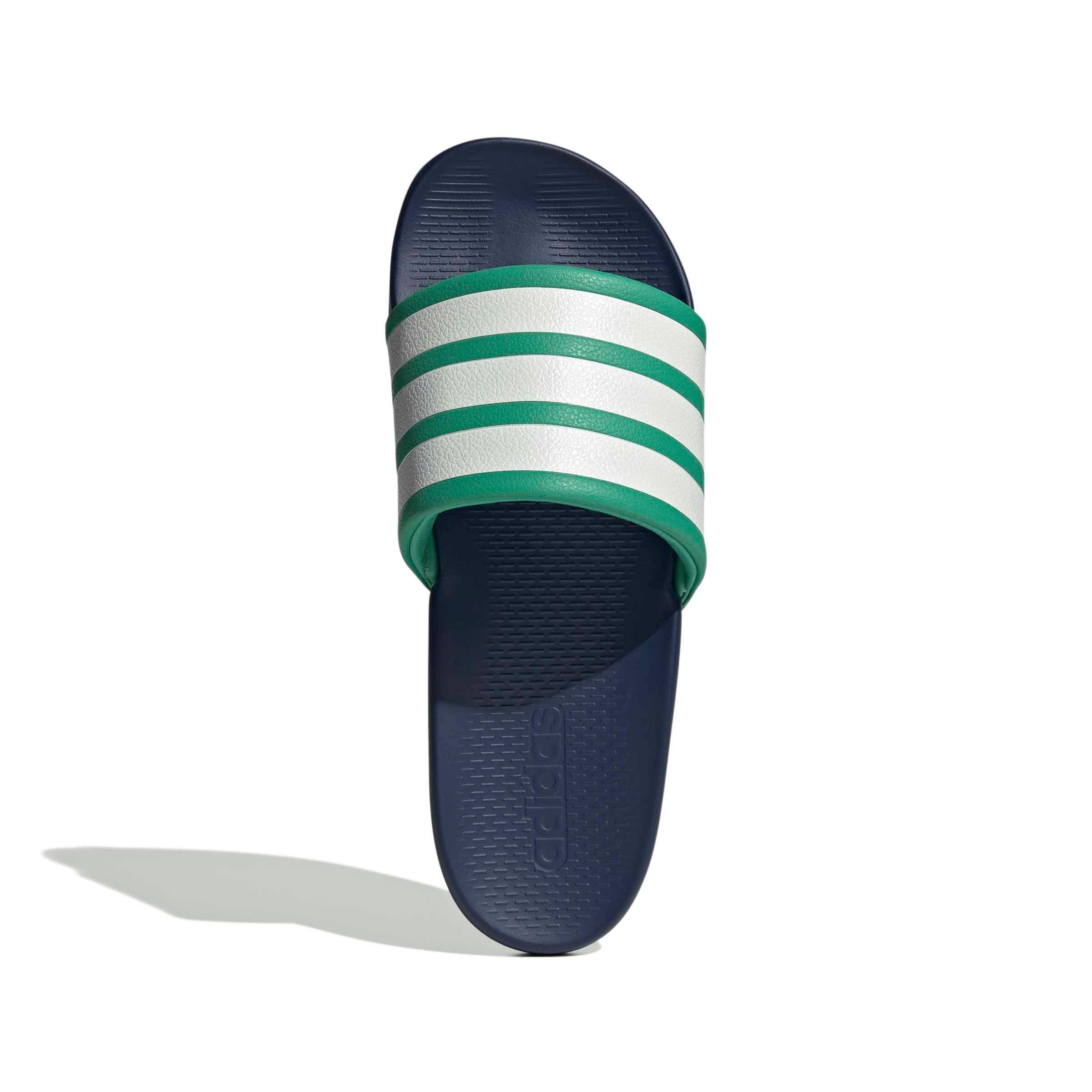 adidas Adilette Comfort 2.0 "Semi Court Green/Core White/Dark Blue" Men's Slide - GREEN/WHITE/DK BLUE