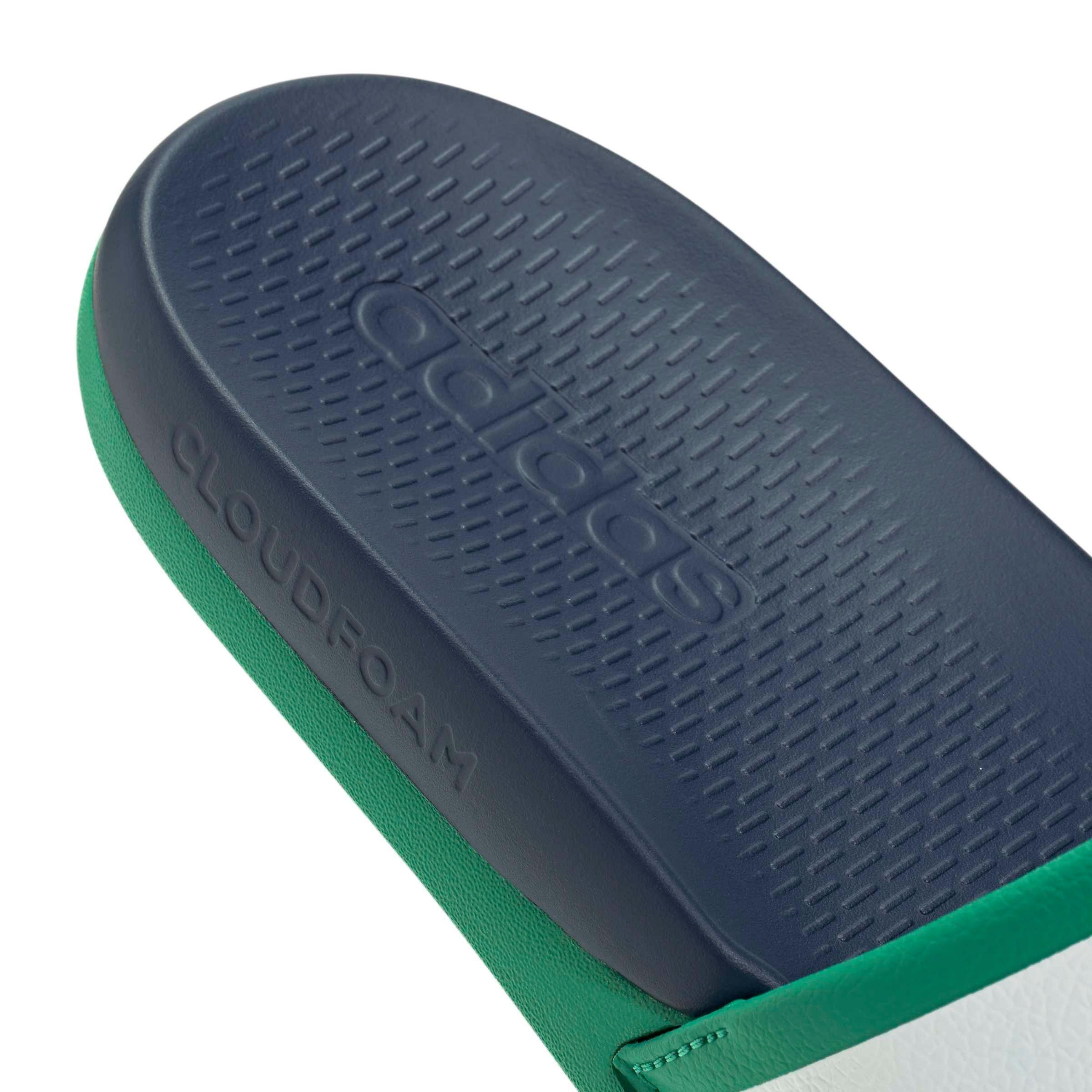 adidas Adilette Comfort 2.0 "Semi Court Green/Core White/Dark Blue" Men's Slide - GREEN/WHITE/DK BLUE