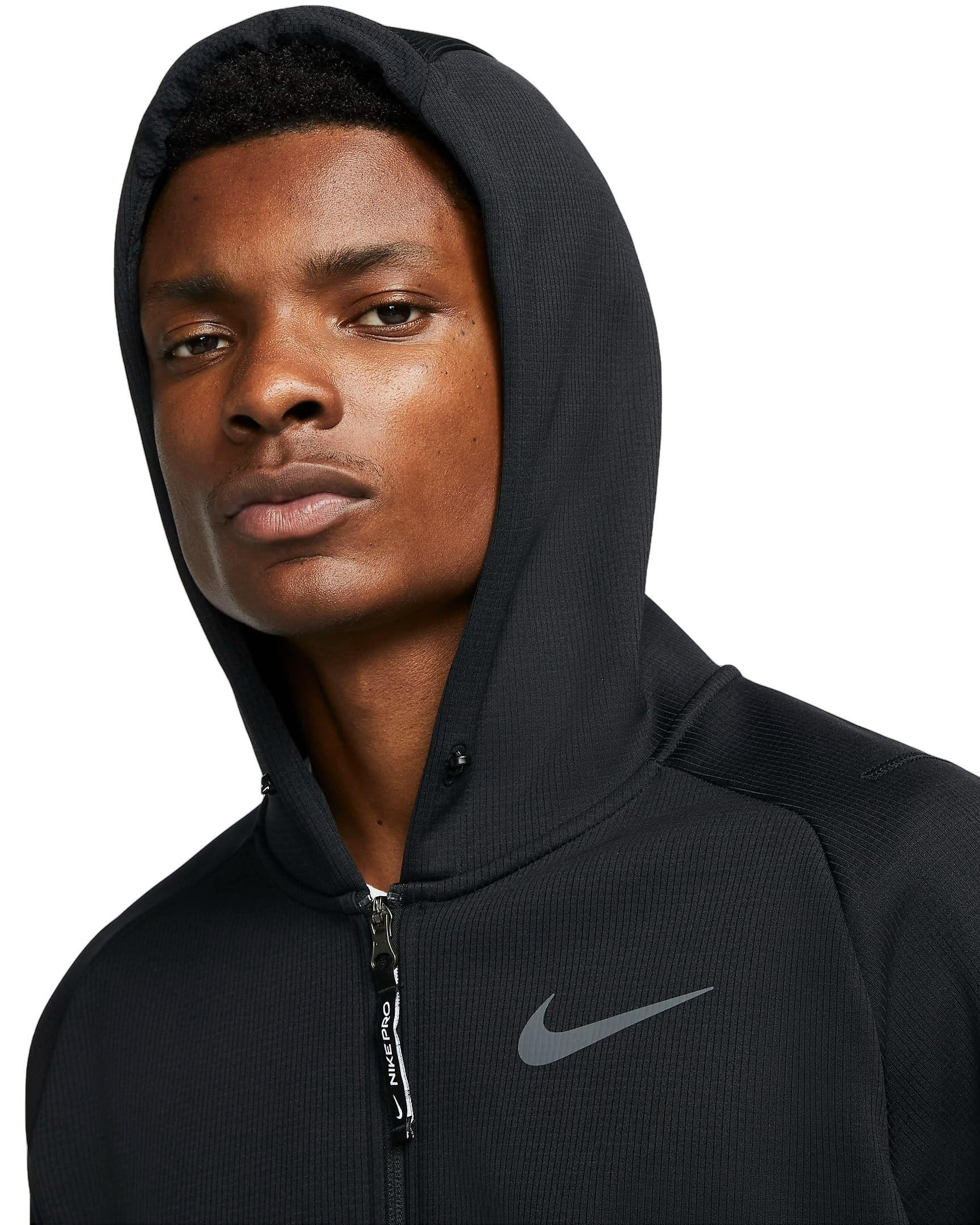 Nike Men's Pro Therma-FIT Full-Zip Hooded Jacket, XXL, Iron Grey