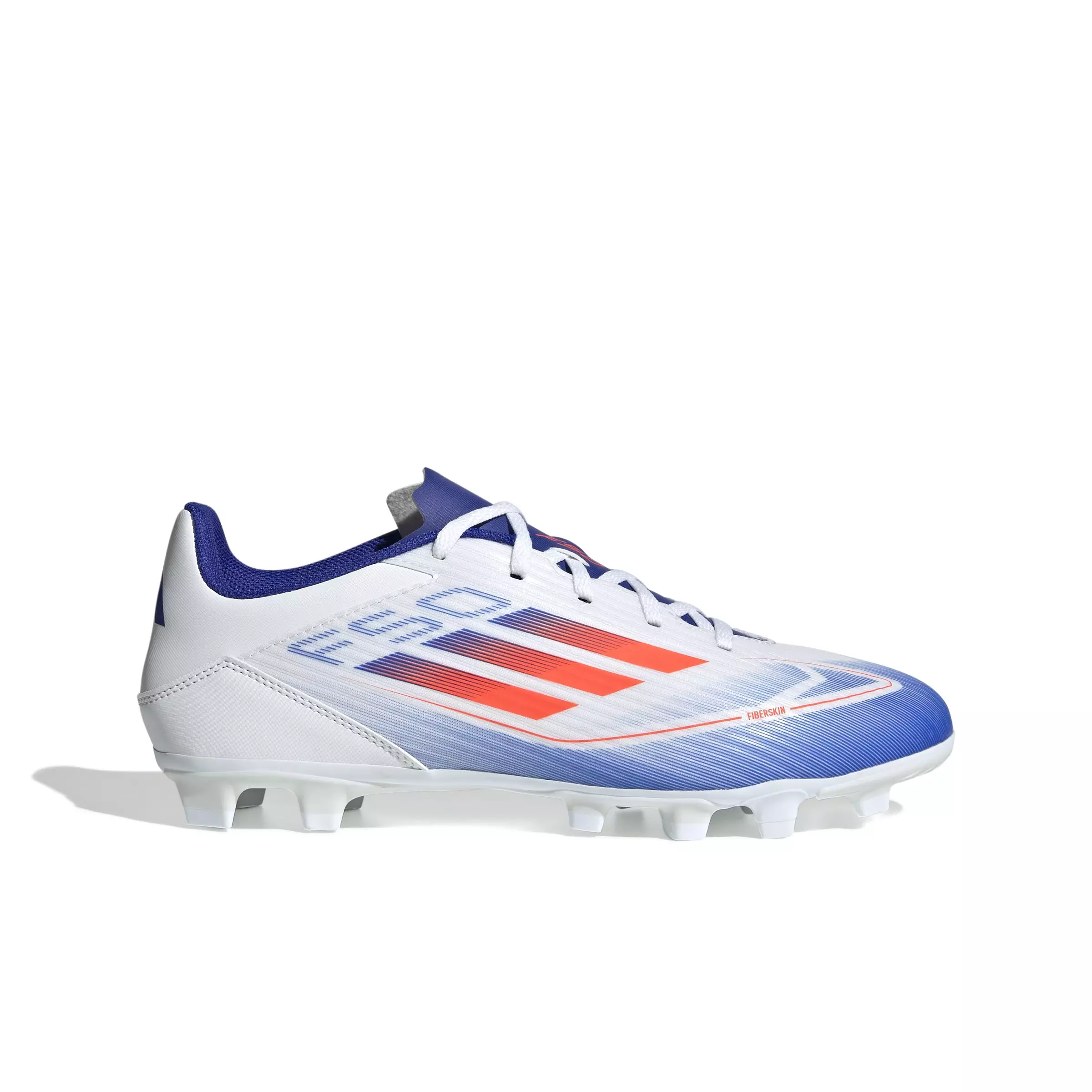 adidas F50 Club Flexible Ground "Cloud White/Solar Red/Lucid Blue" Men's Soccer Cleat - WHITE/RED/BLUE