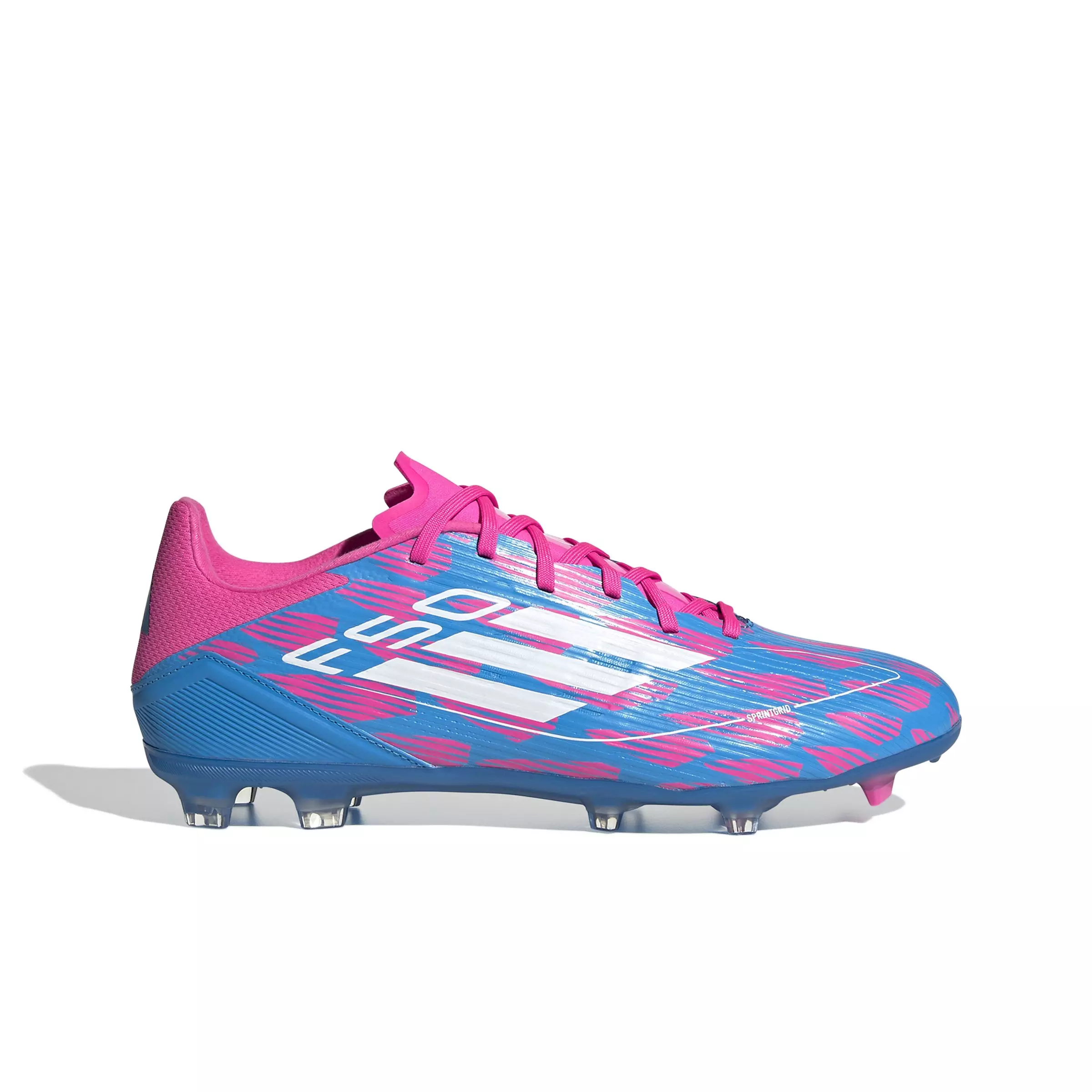 adidas F50 League Firm/Multi-Ground "Solar Blue/Ftwr White/Solar Pink" Men's Soccer Cleat - BLUE/WHITE/PINK