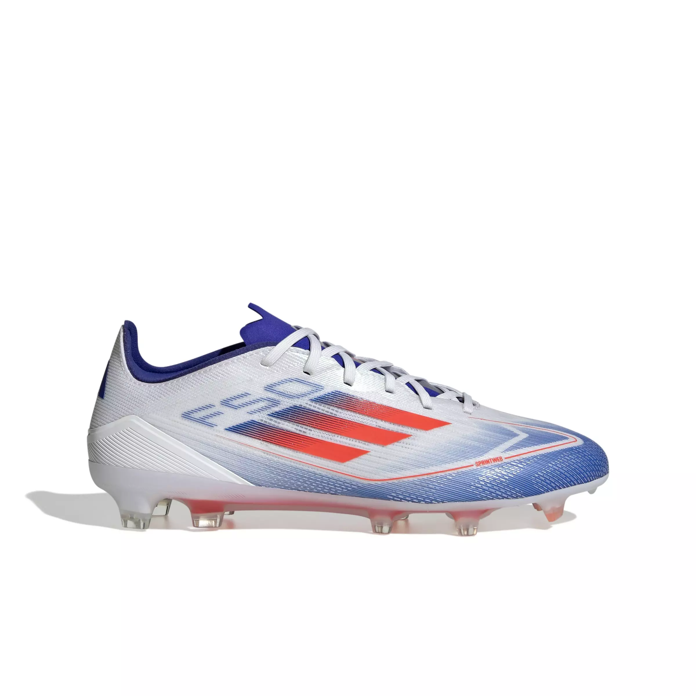 adidas F50 Pro Firm Ground "Cloud White/Solar Red/Lucid Blue" Men's Soccer Cleat - WHITE/RED/BLUE