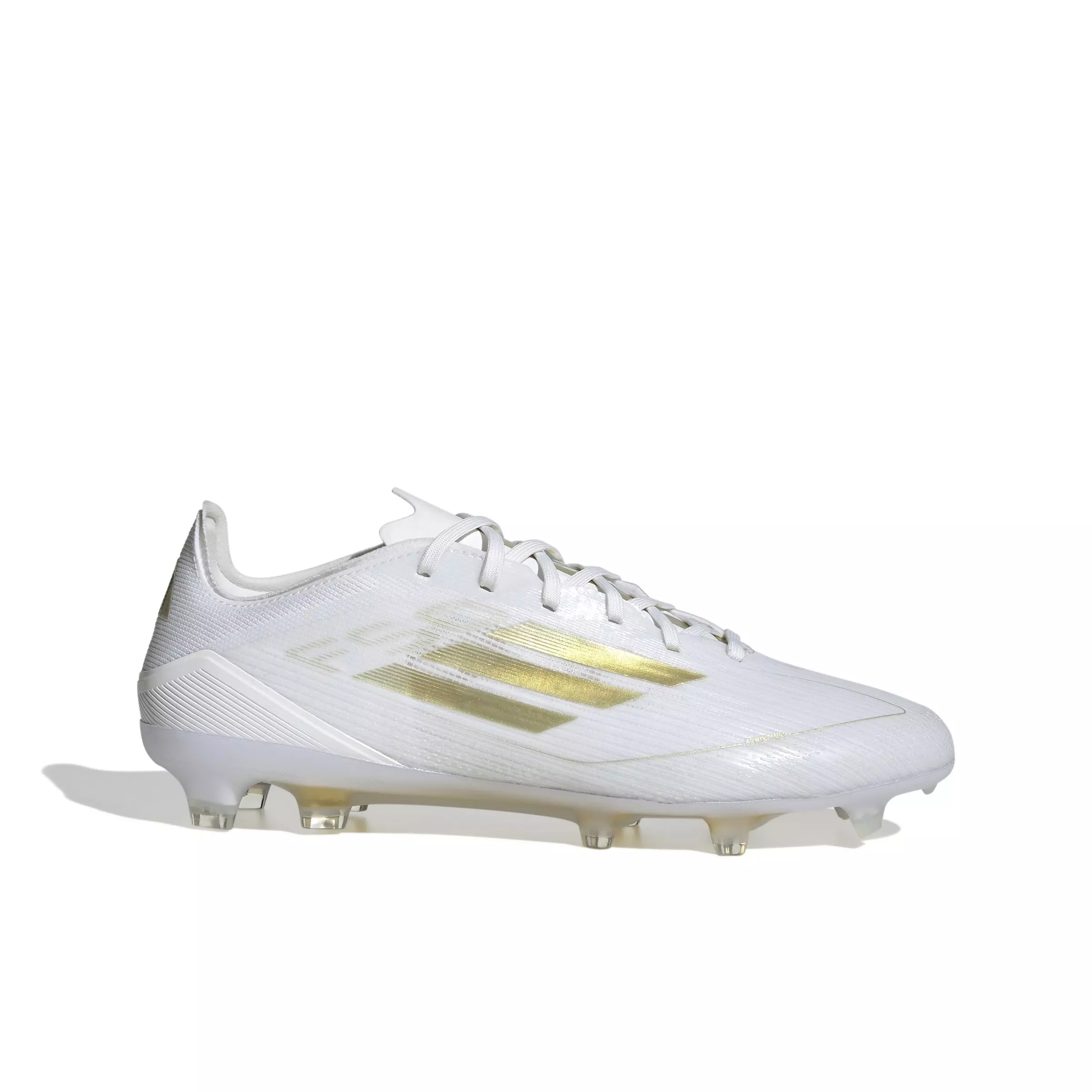 adidas F50 Pro Firm Ground "Cloud White/Gold Metallic/Cloud White" Men's Soccer Cleat - WHITE/GOLD/WHITE