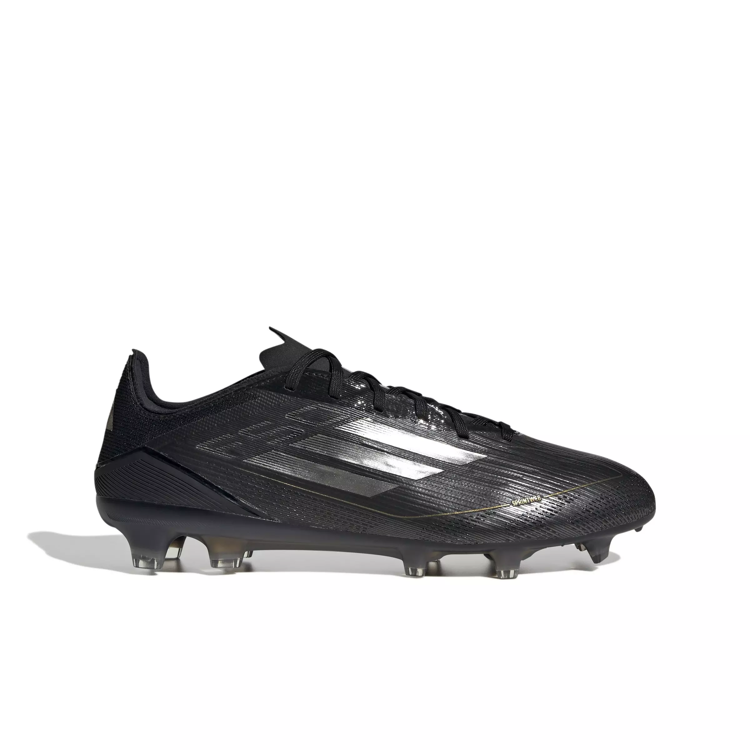 adidas F50 Pro Firm Ground "Core Black/Iron Metallic/Gold Metallic" Men's Soccer Cleat - BLACK/IRON/GOLD
