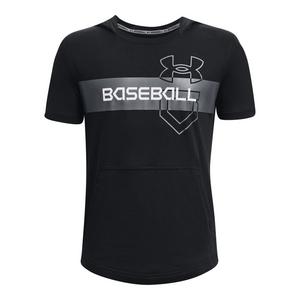 Under Armour Big Boys' Baseball Short Sleeve Hoodie - Black