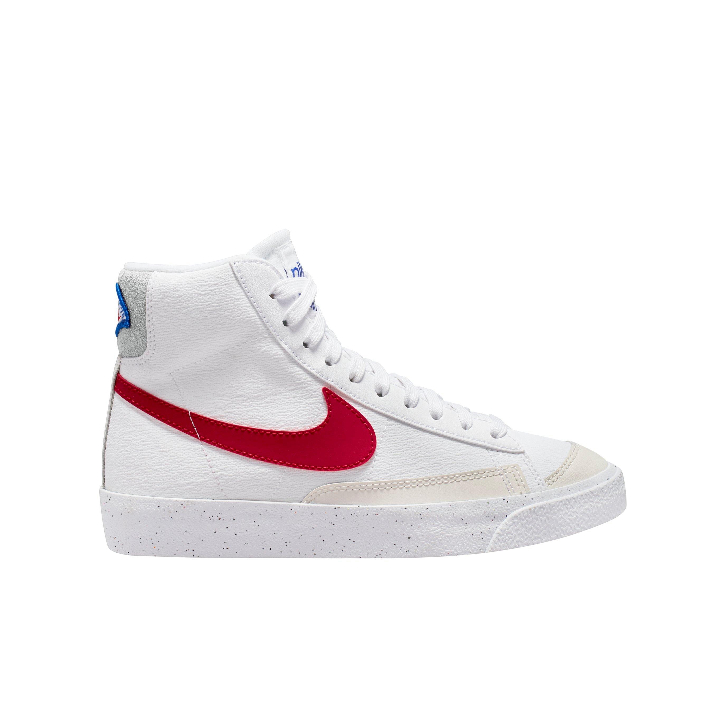 Nike Blazer Mid '77 "White/Gym Red/Light Smoke Grey/Phantom" Grade School Boys' Shoe - WHITE Thumbnail View 1