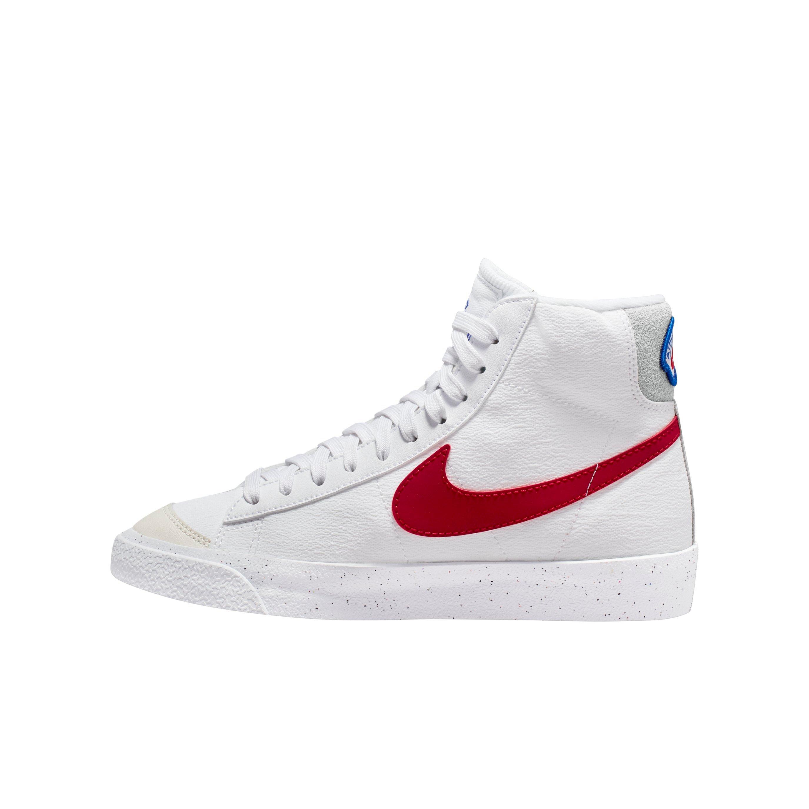 Nike Blazer Mid '77 "White/Gym Red/Light Smoke Grey/Phantom" Grade School Boys' Shoe - WHITE Thumbnail View 2