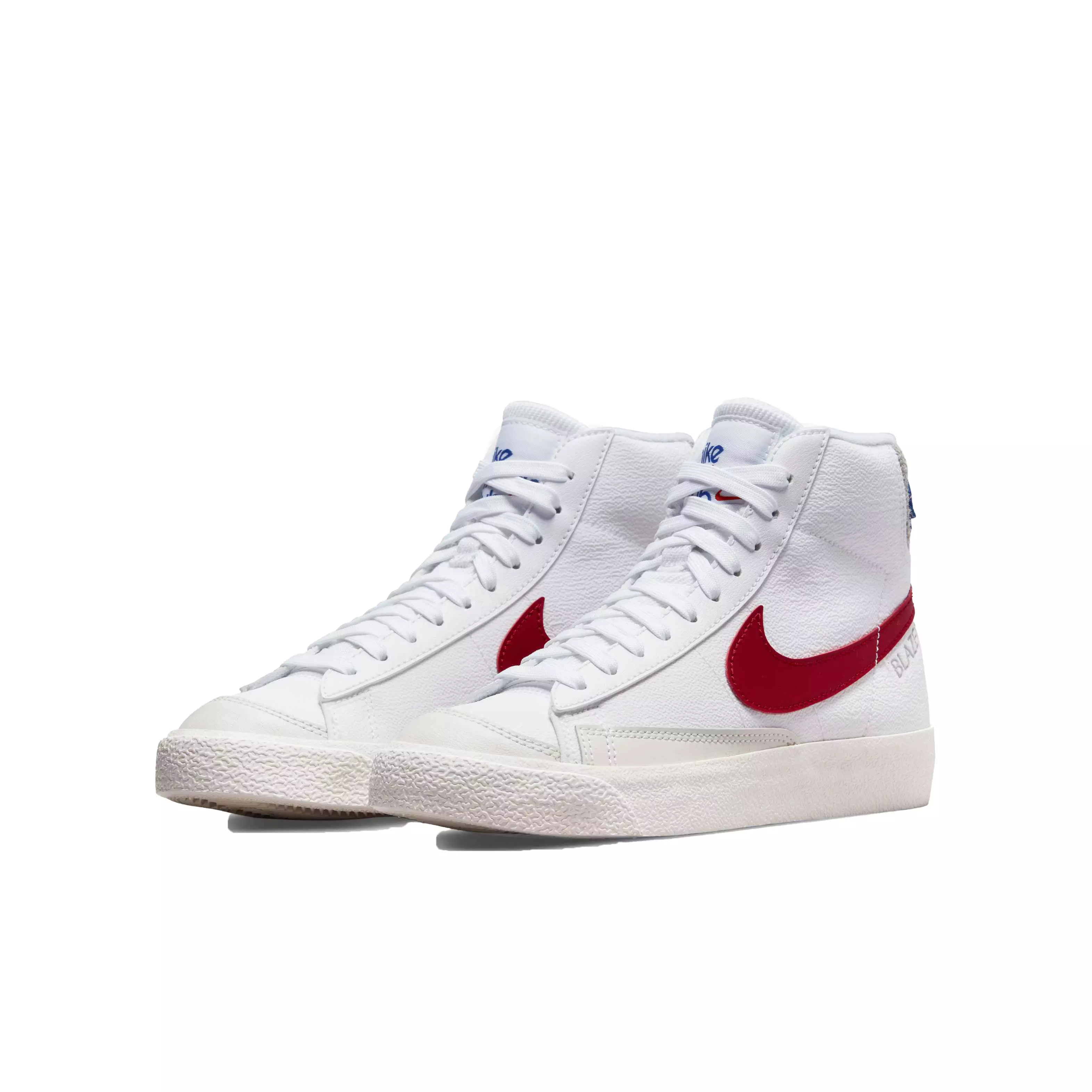 Nike Blazer Mid '77 "White/Gym Red/Light Smoke Grey/Phantom" Grade School Boys' Shoe - WHITE