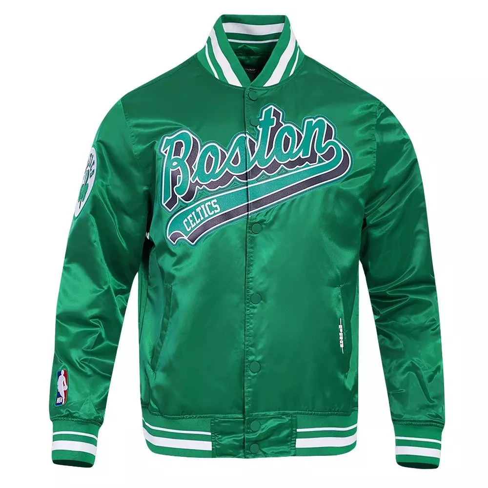 Pro Standard Men's NBA Boston Celtics Script Tail Satin​ Jacket -Green - GREEN