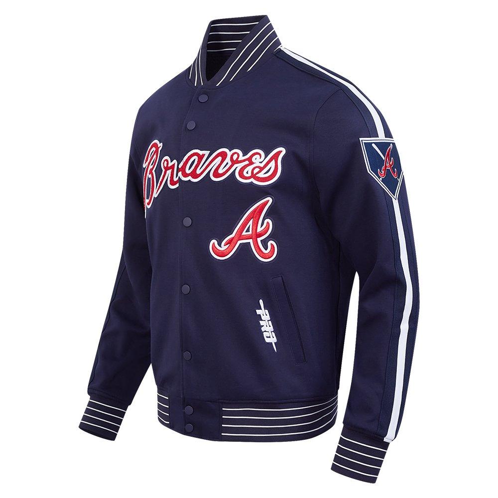 Pro Standard Men's MLB Atlanta Braves Current Logo Pro Game Day Double Knit Jacket -Navy - NAVY Thumbnail View 1