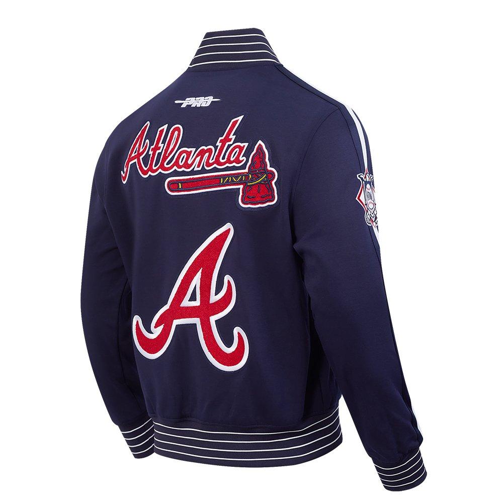 Pro Standard Men's MLB Atlanta Braves Current Logo Pro Game Day Double Knit Jacket - Navy - NAVY Thumbnail View 2