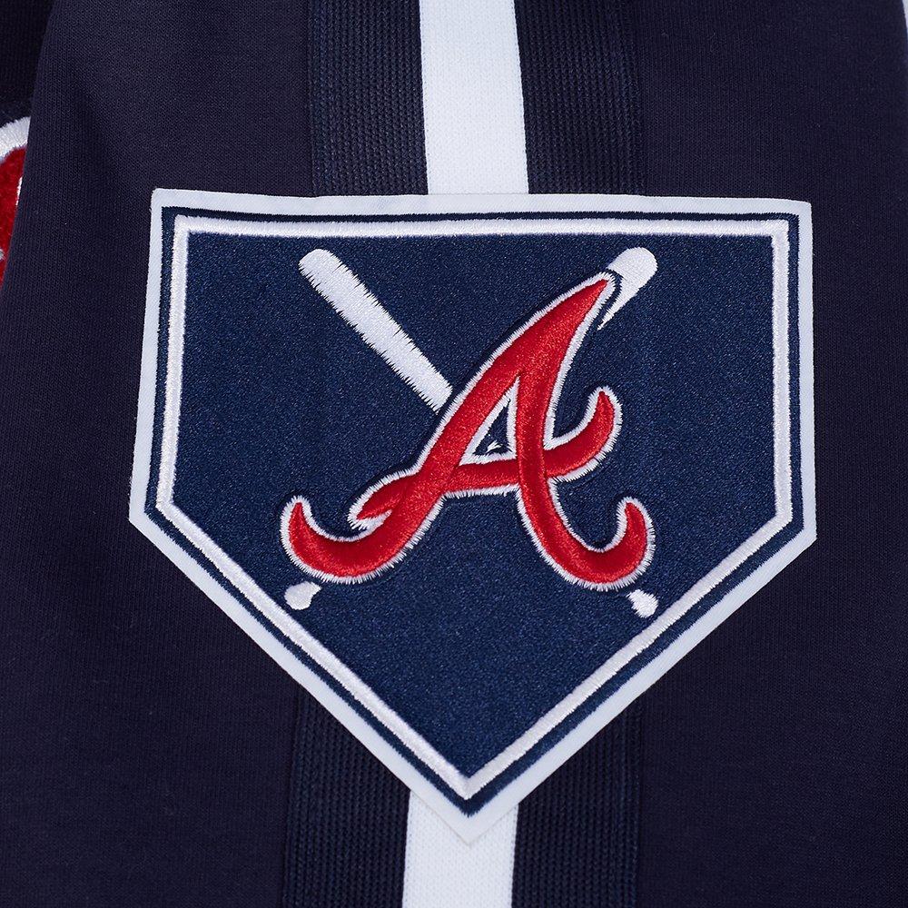 Pro Standard Men's MLB Atlanta Braves Current Logo Pro Game Day Double Knit Jacket - Navy - NAVY Thumbnail View 6