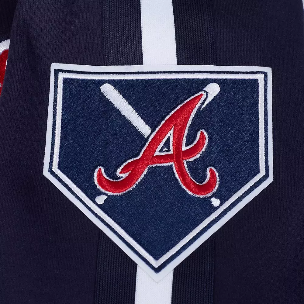 Pro Standard Men's MLB Atlanta Braves Current Logo Pro Game Day Double Knit Jacket -Navy - NAVY