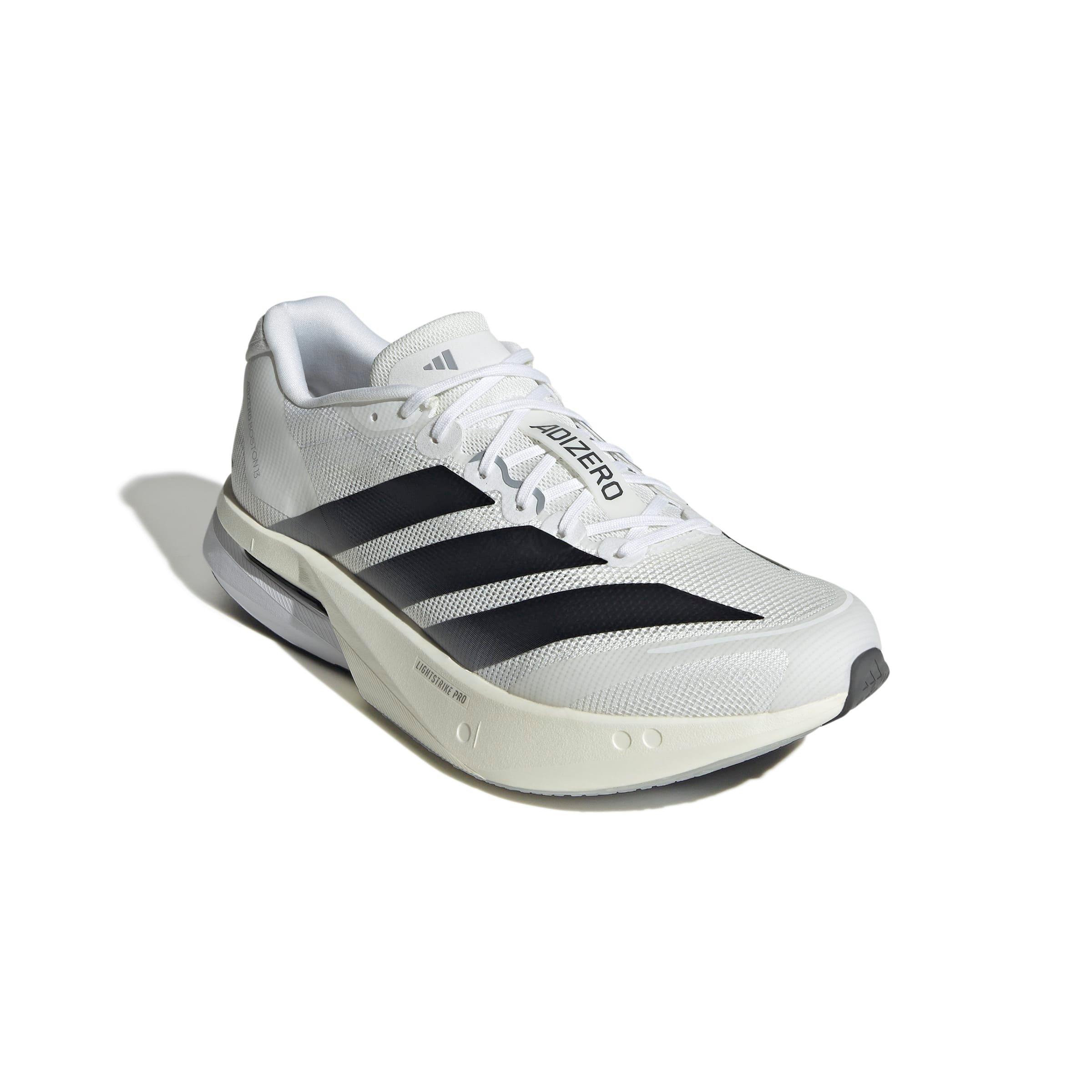 adidas Adizero Boston 13 "Ftwr White/Core Black/Dash Grey" Men's Running Shoe - WHITE/BLACK/GREY