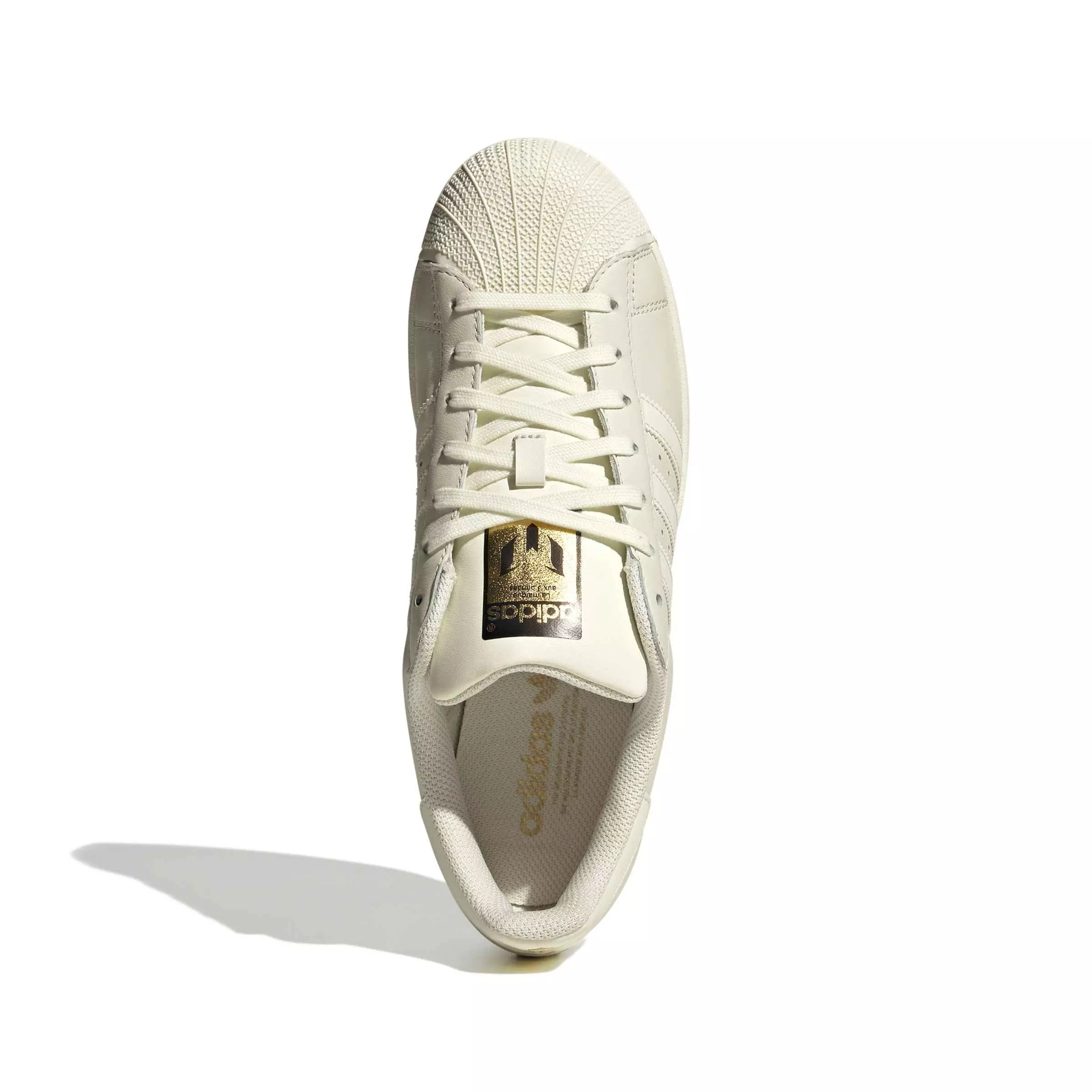 adidas Originals Superstar Messi "Ivory/Ivory/Gold Metallic" Men's Shoe - IVORY/IVORY/GOLD