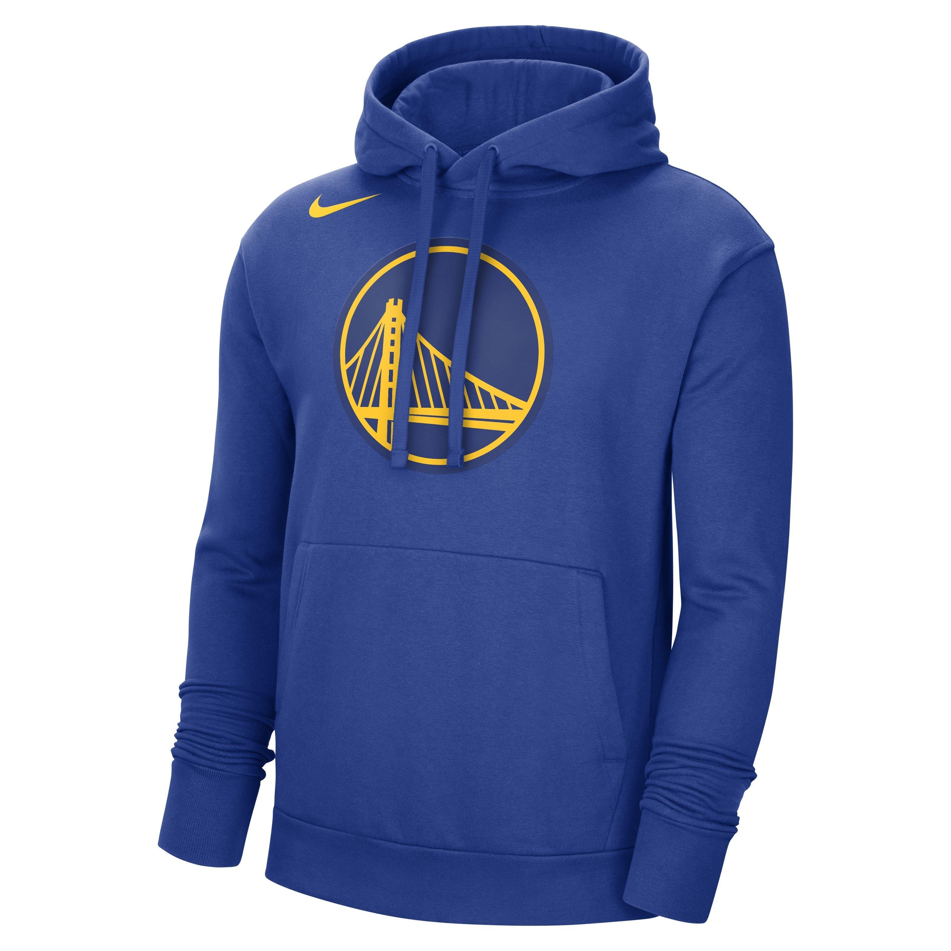 Nike Men's Essentials NBA Golden State Warriors Fleece Pullover Hoodie - BLUE Thumbnail View 1