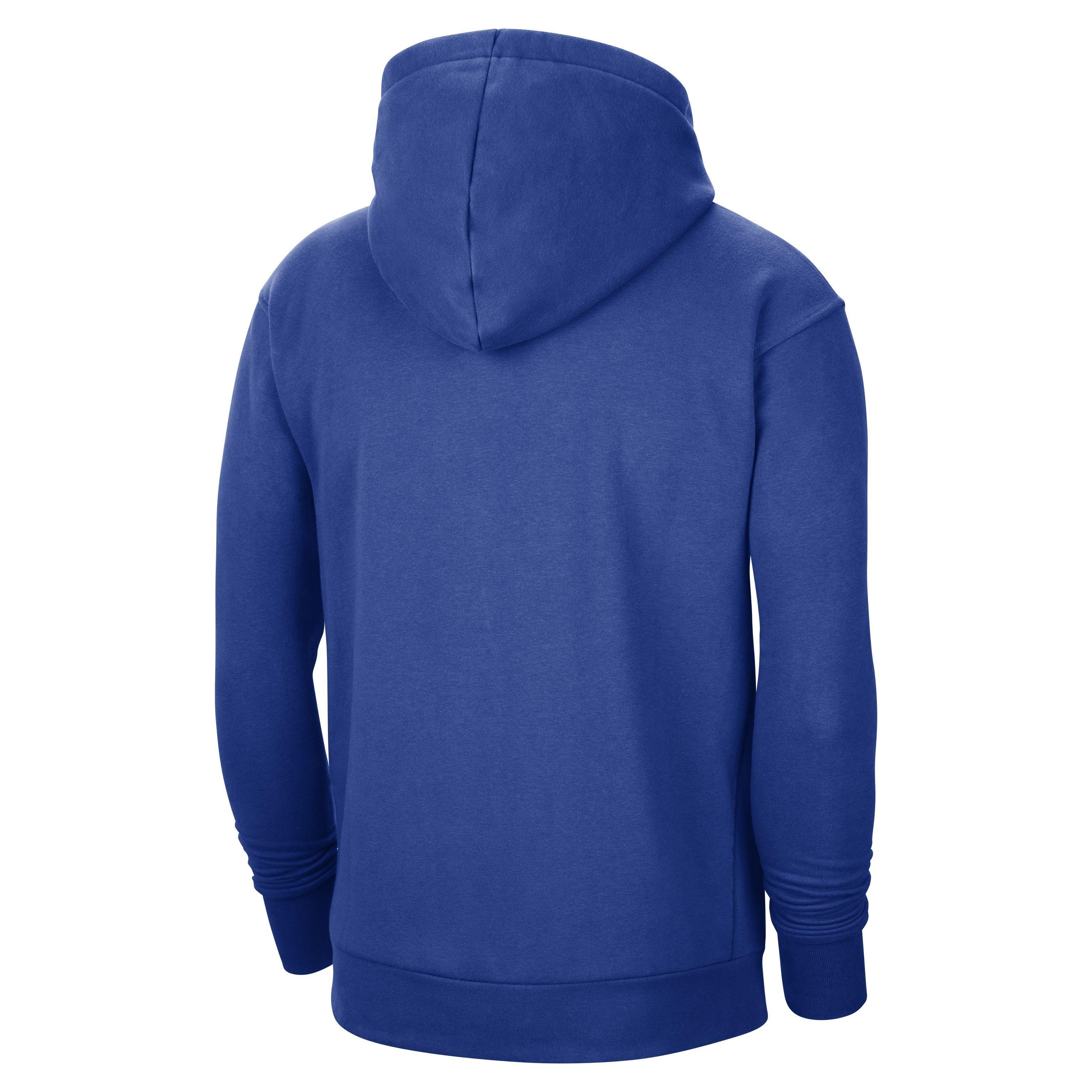 Nike Men's Essentials NBA Golden State Warriors Fleece Pullover Hoodie - BLUE Thumbnail View 2